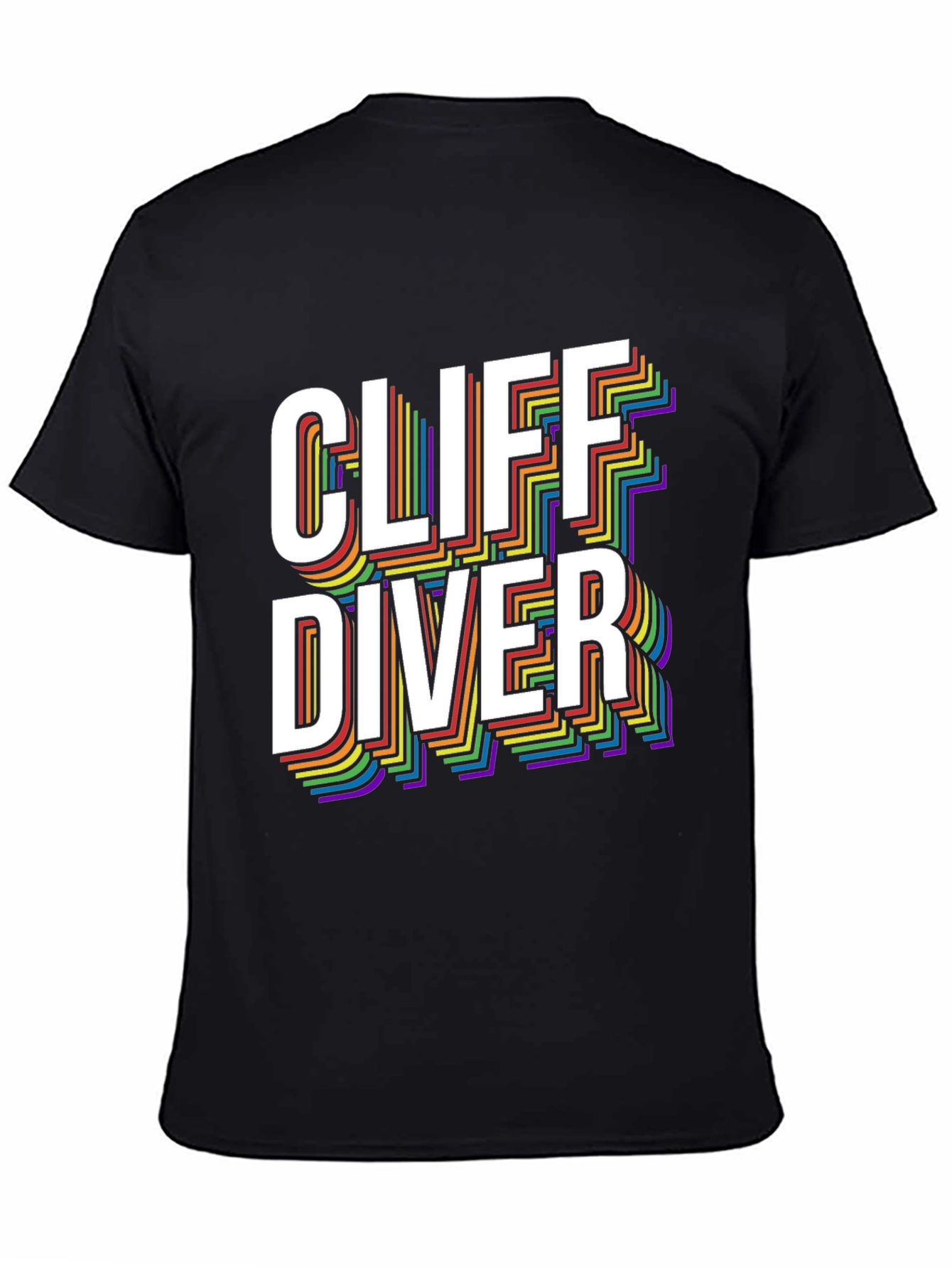 Cliff Diver Rainbow Graphic Tee - Stylish & Unique
