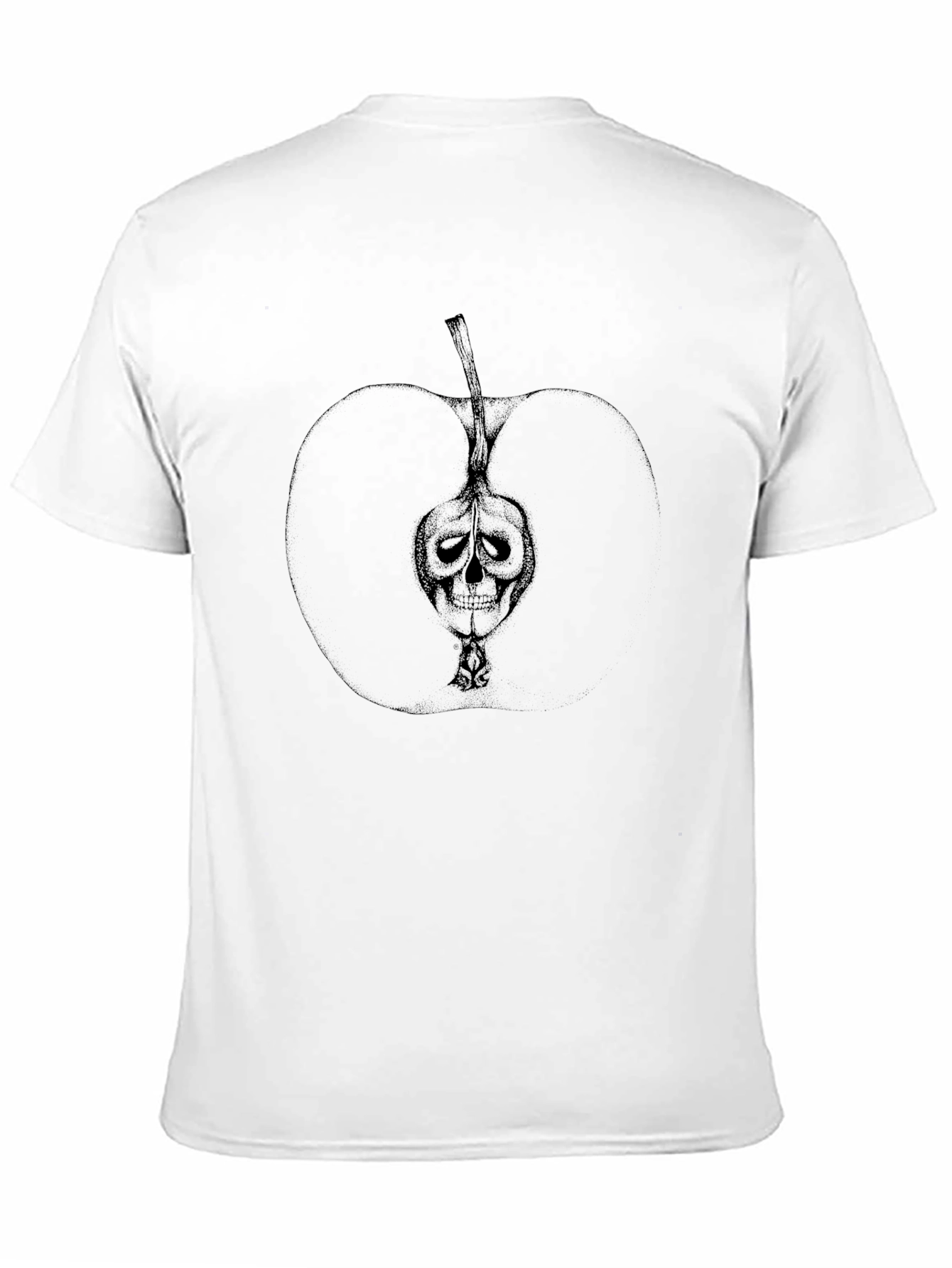 Skull Apple Graphic Print Black T-Shirt