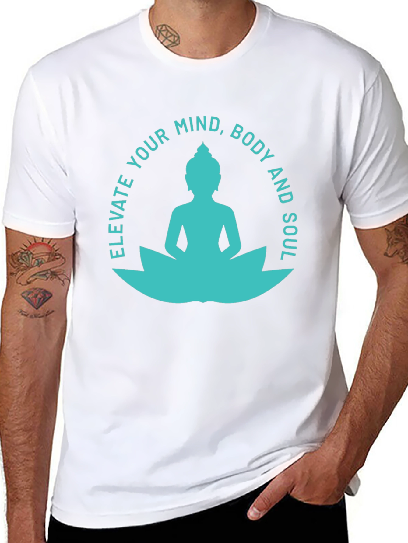 Elevate Mind Body Soul Tee - Buddha Lotus T-Shirt