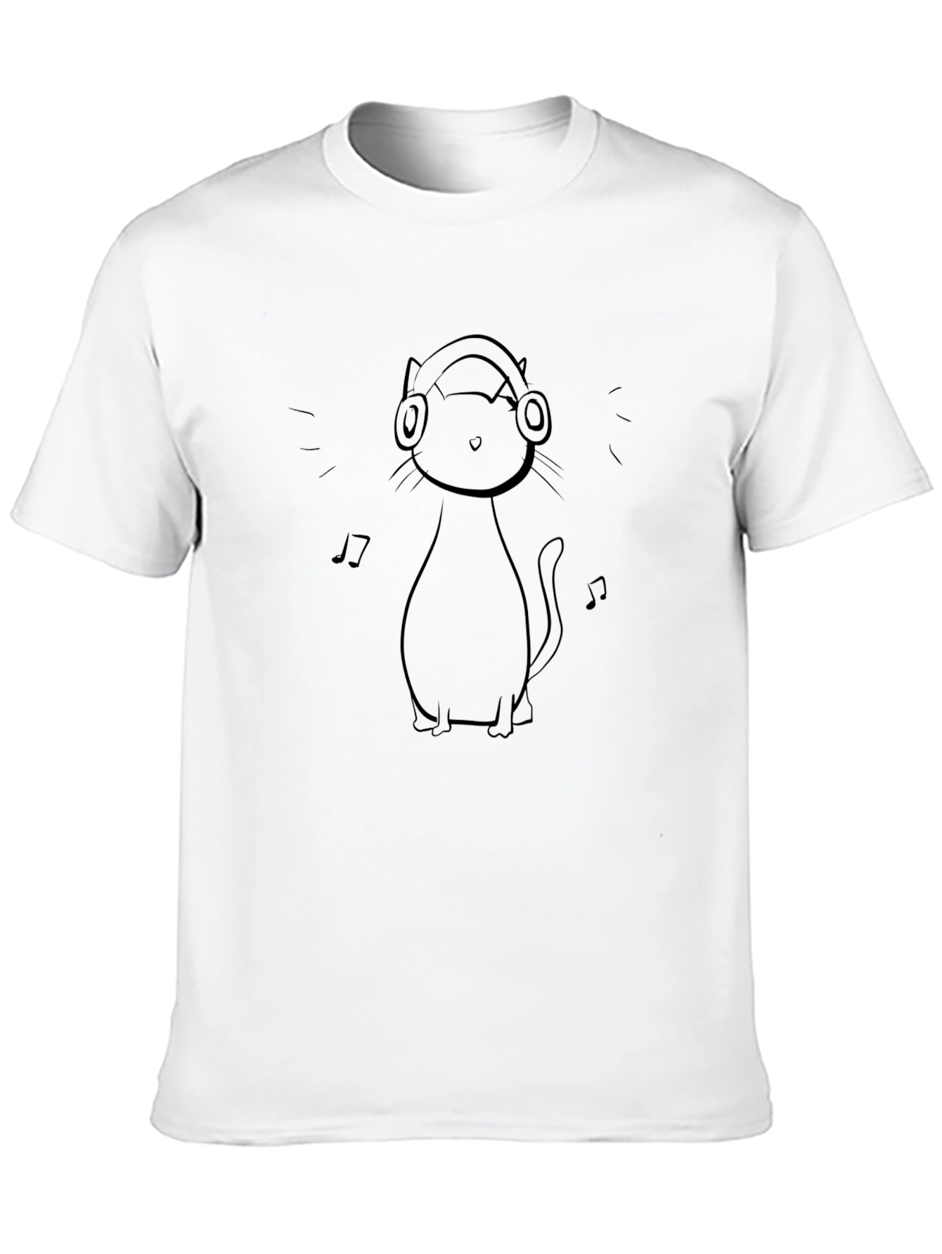 Black Cat Headphones Graphic Tee