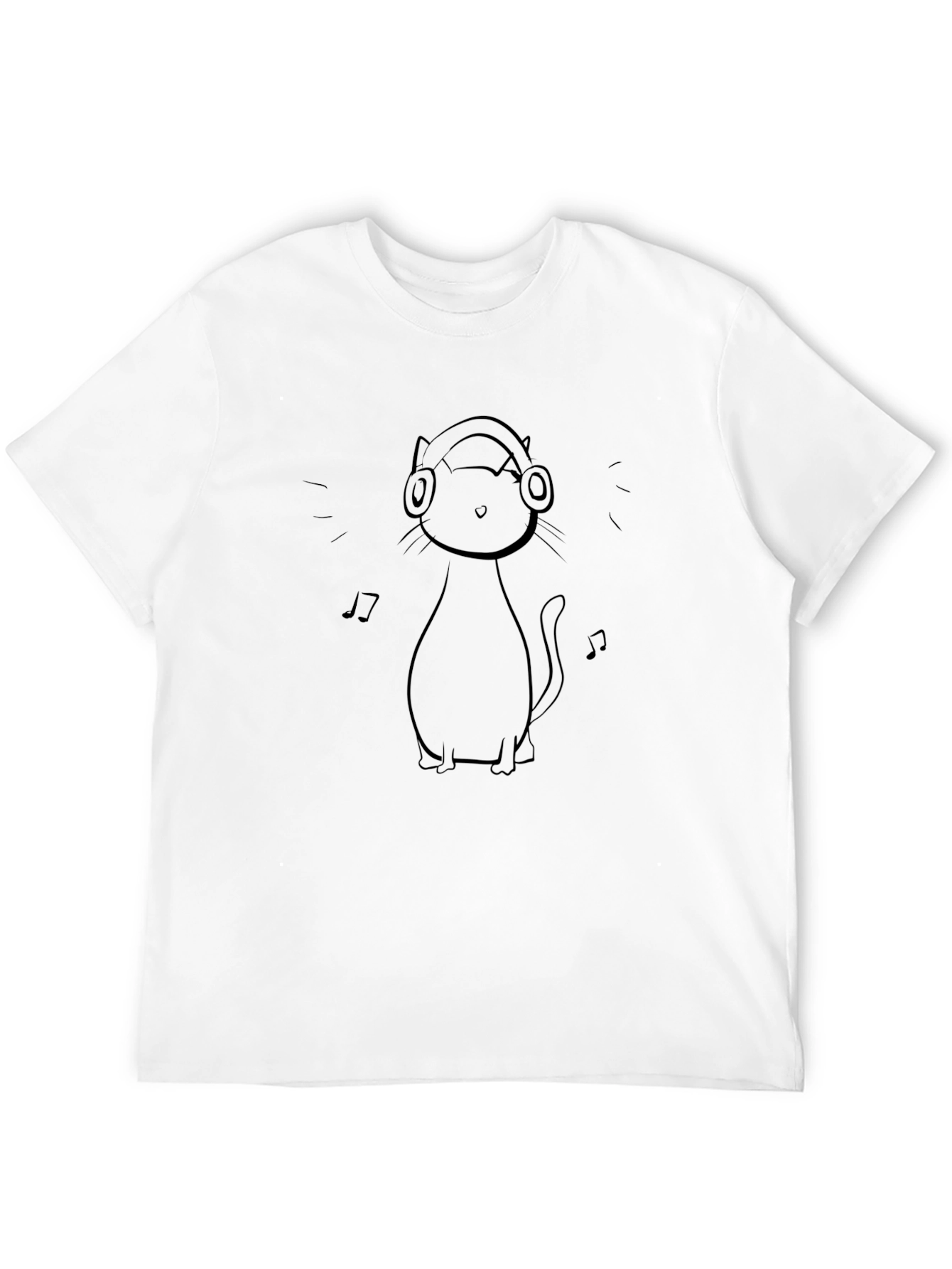 Black Cat Headphones Graphic Tee