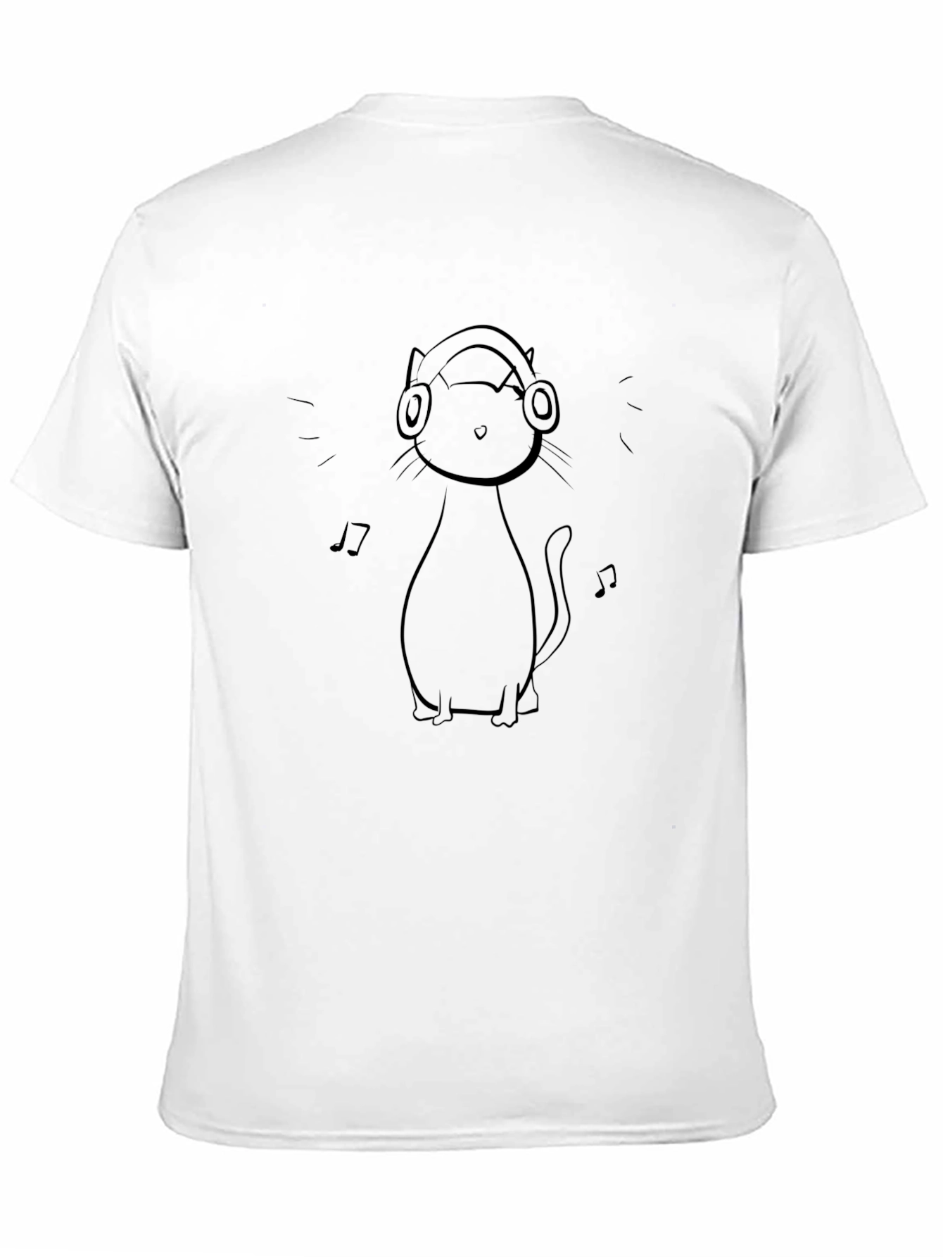 Black Cat Headphones Graphic Tee