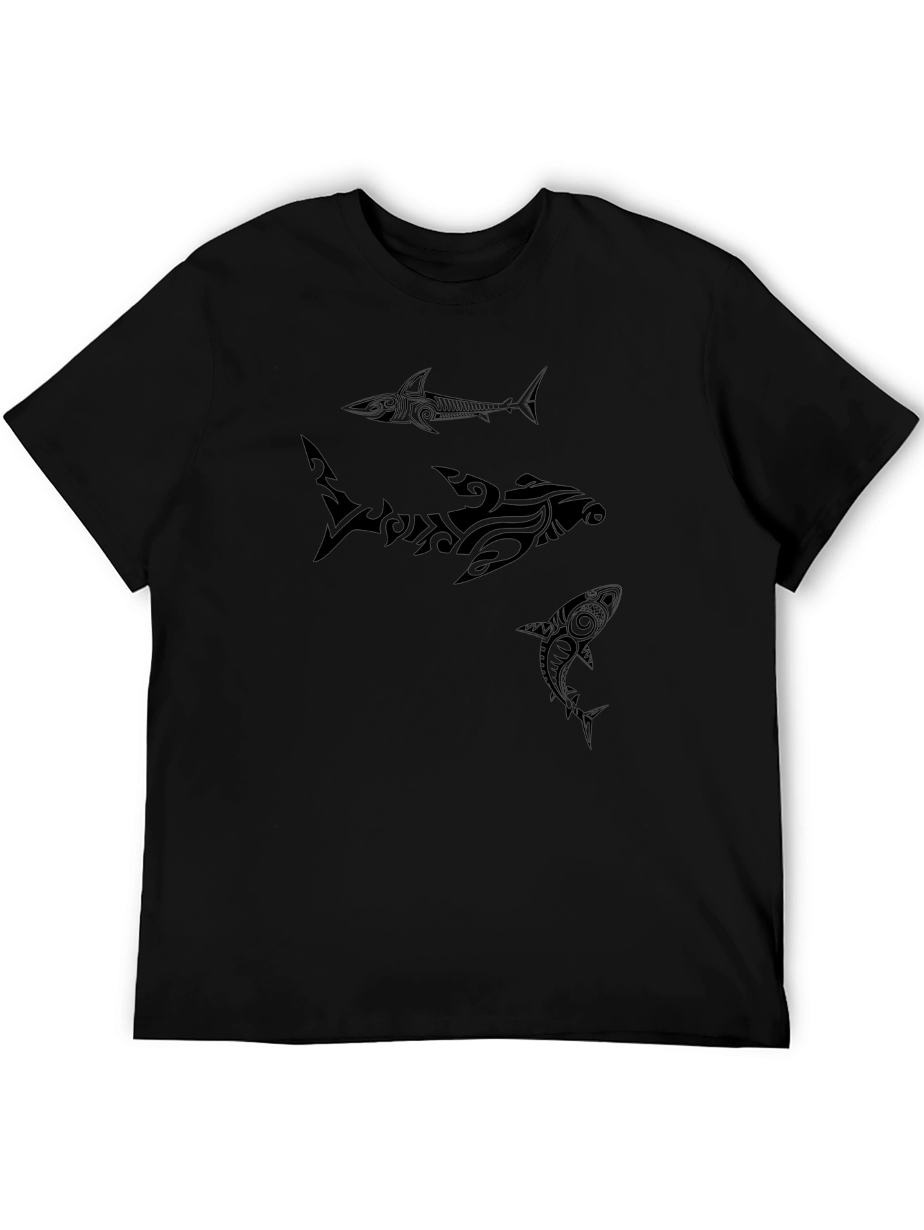 Tribal Shark T-Shirt - Black Graphic Tee