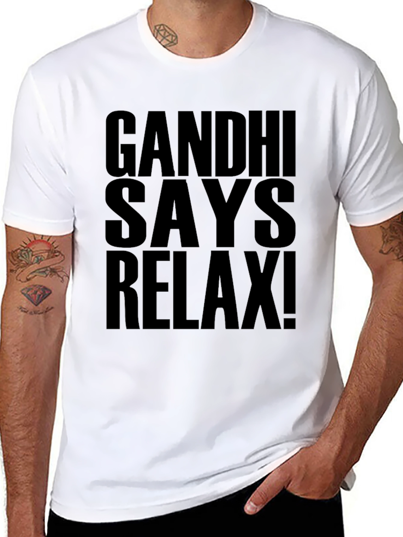 Gandhi Says Relax! Graphic T-Shirt