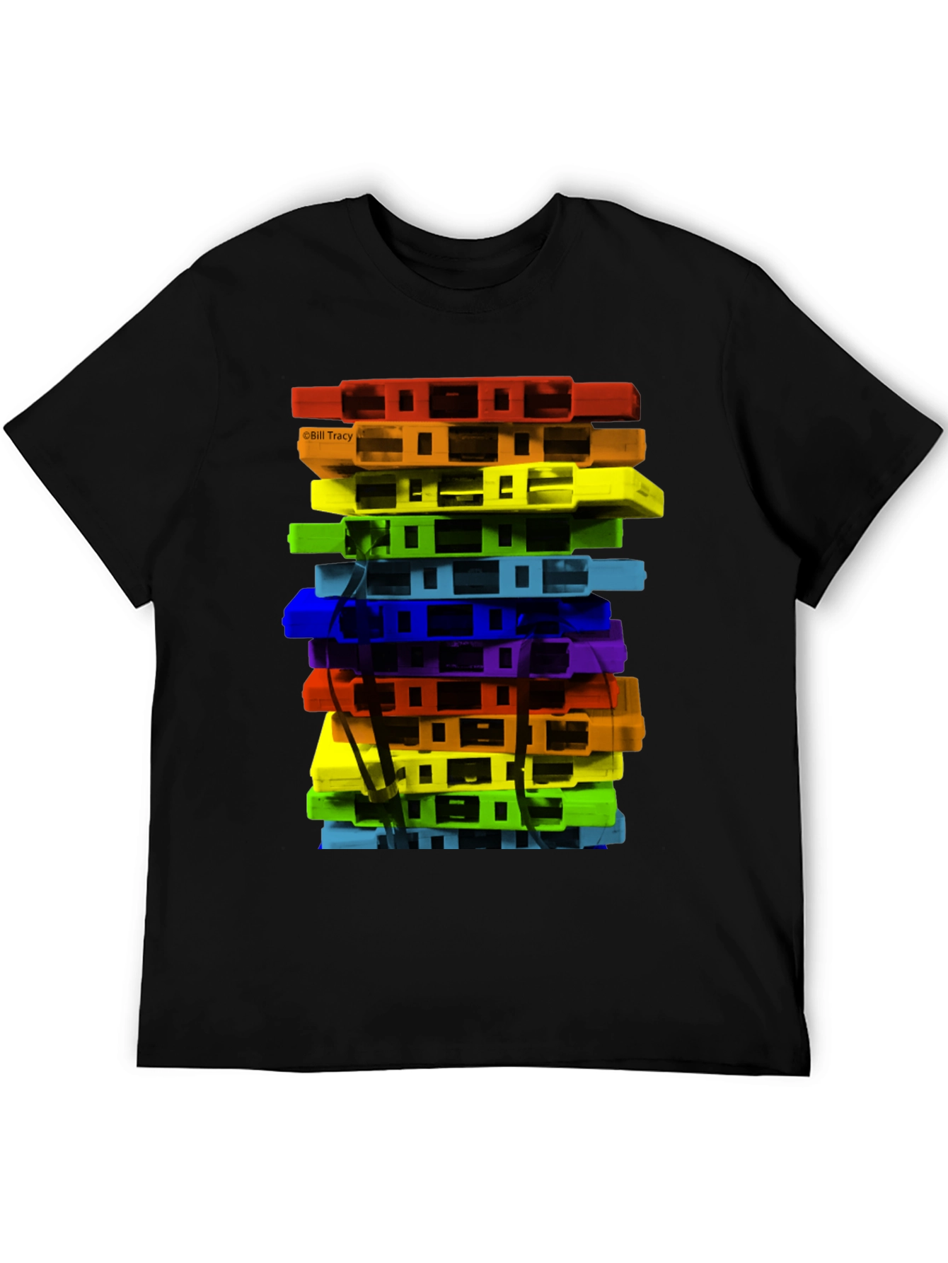 Retro Cassette Tape Stack Graphic Tee