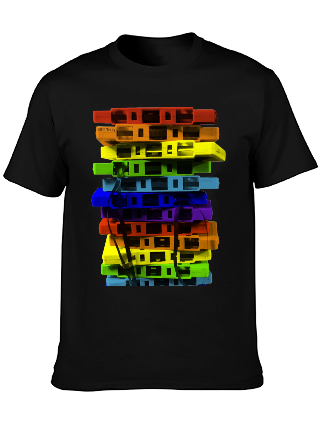Retro Cassette Tape Stack Graphic Tee
