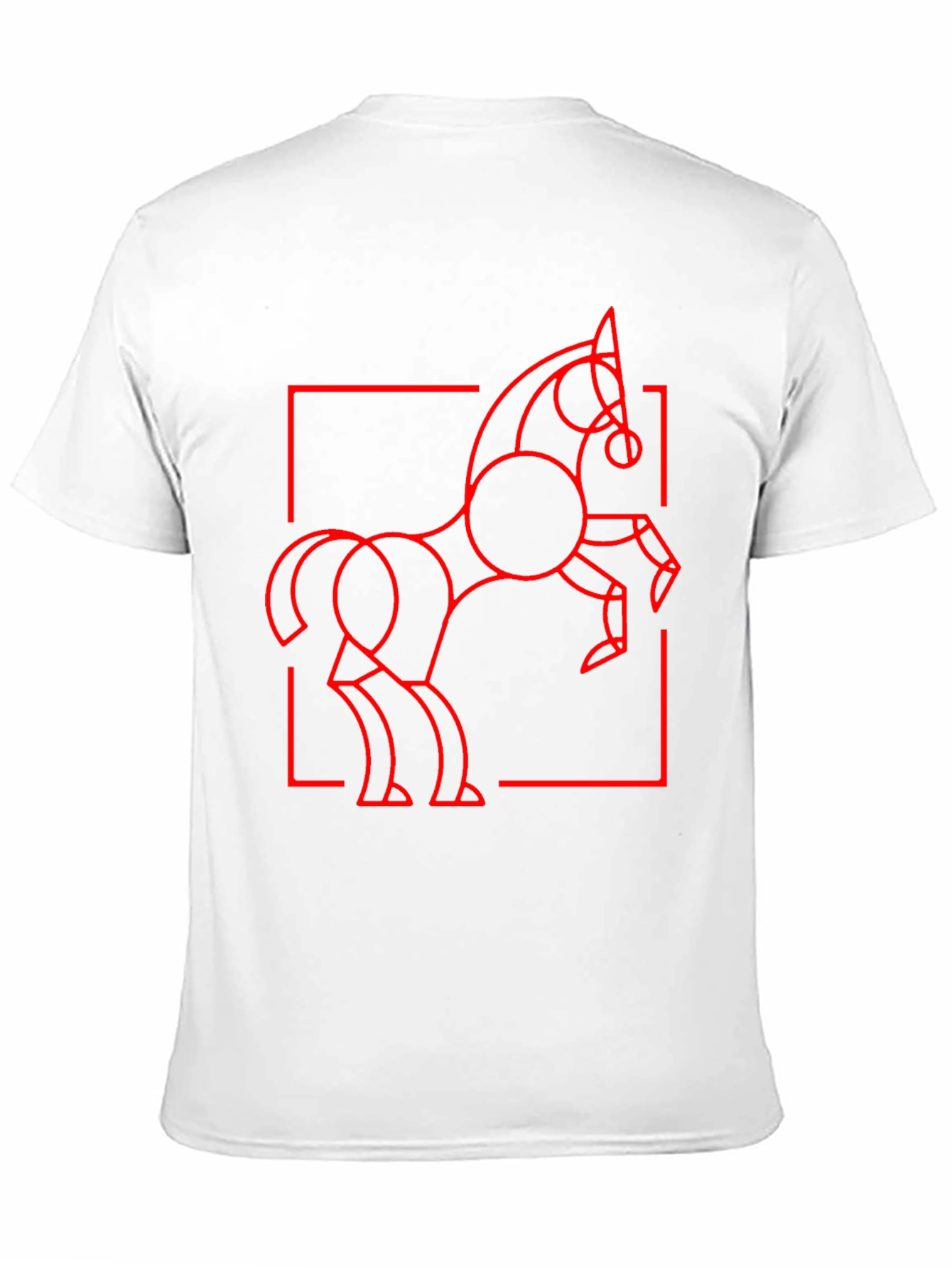 Abstract Geometric Horse Graphic Tee - Black