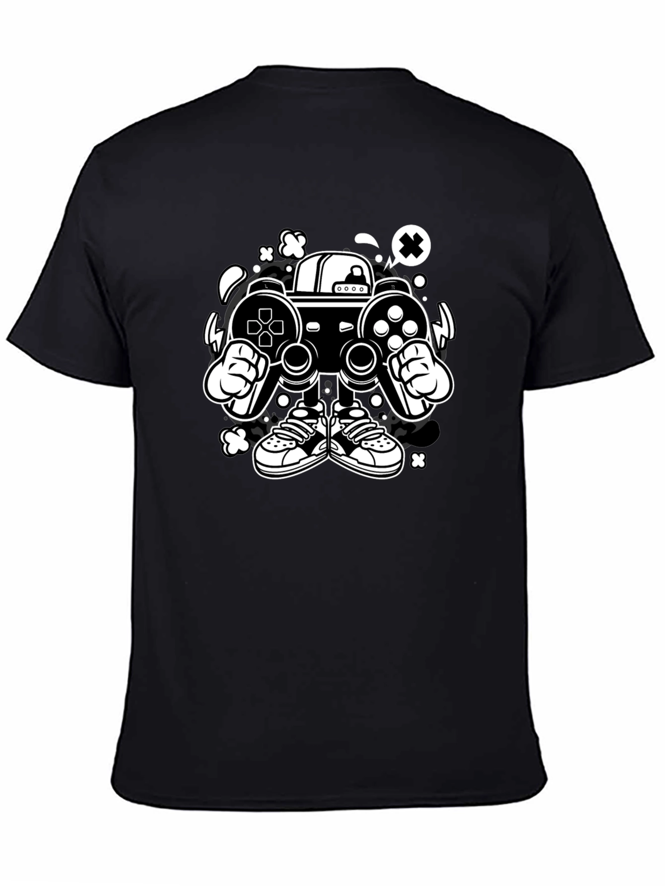 Gaming Console Character Graphic Black T-Shirt