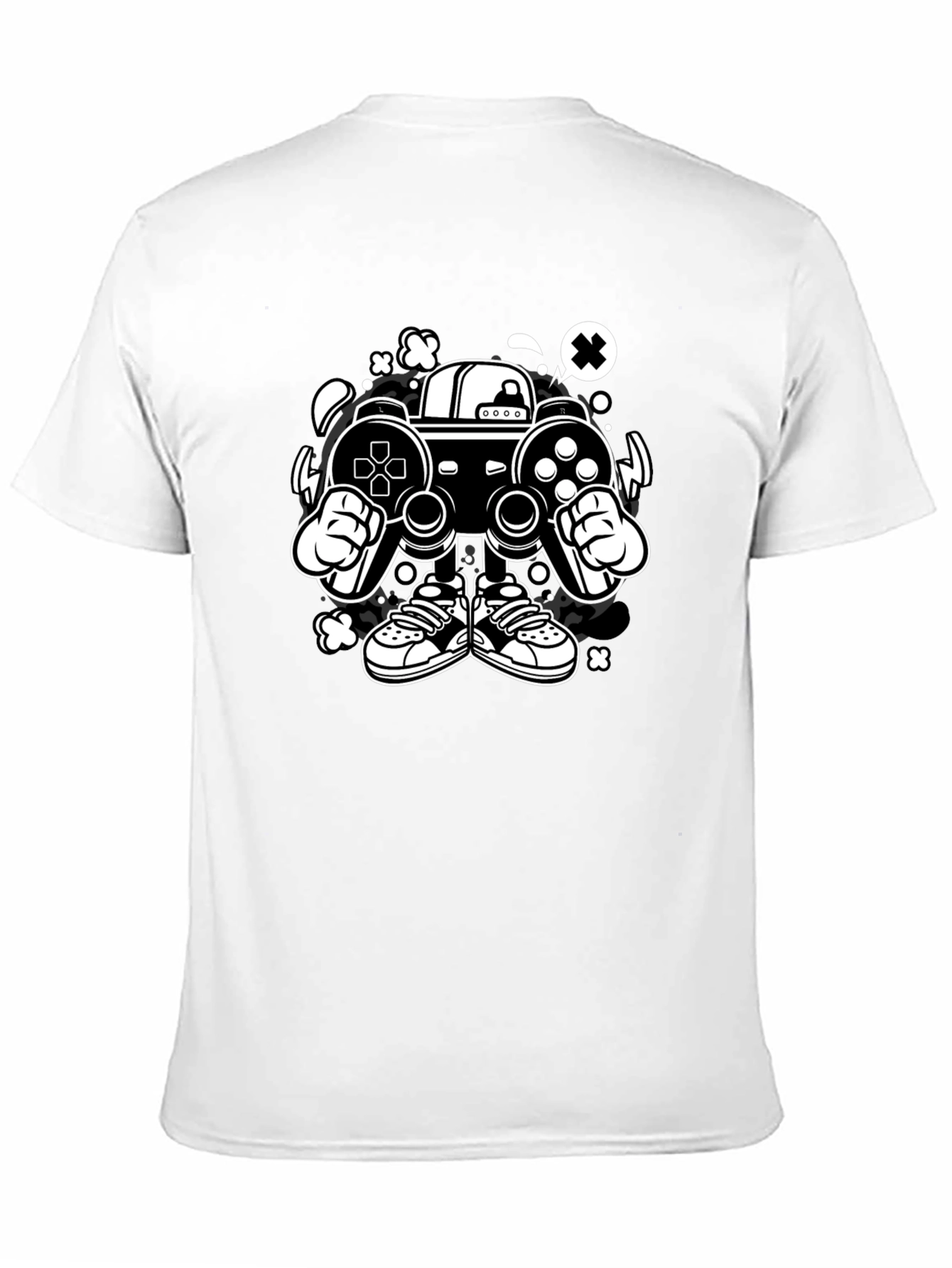 Gaming Console Character Graphic Black T-Shirt