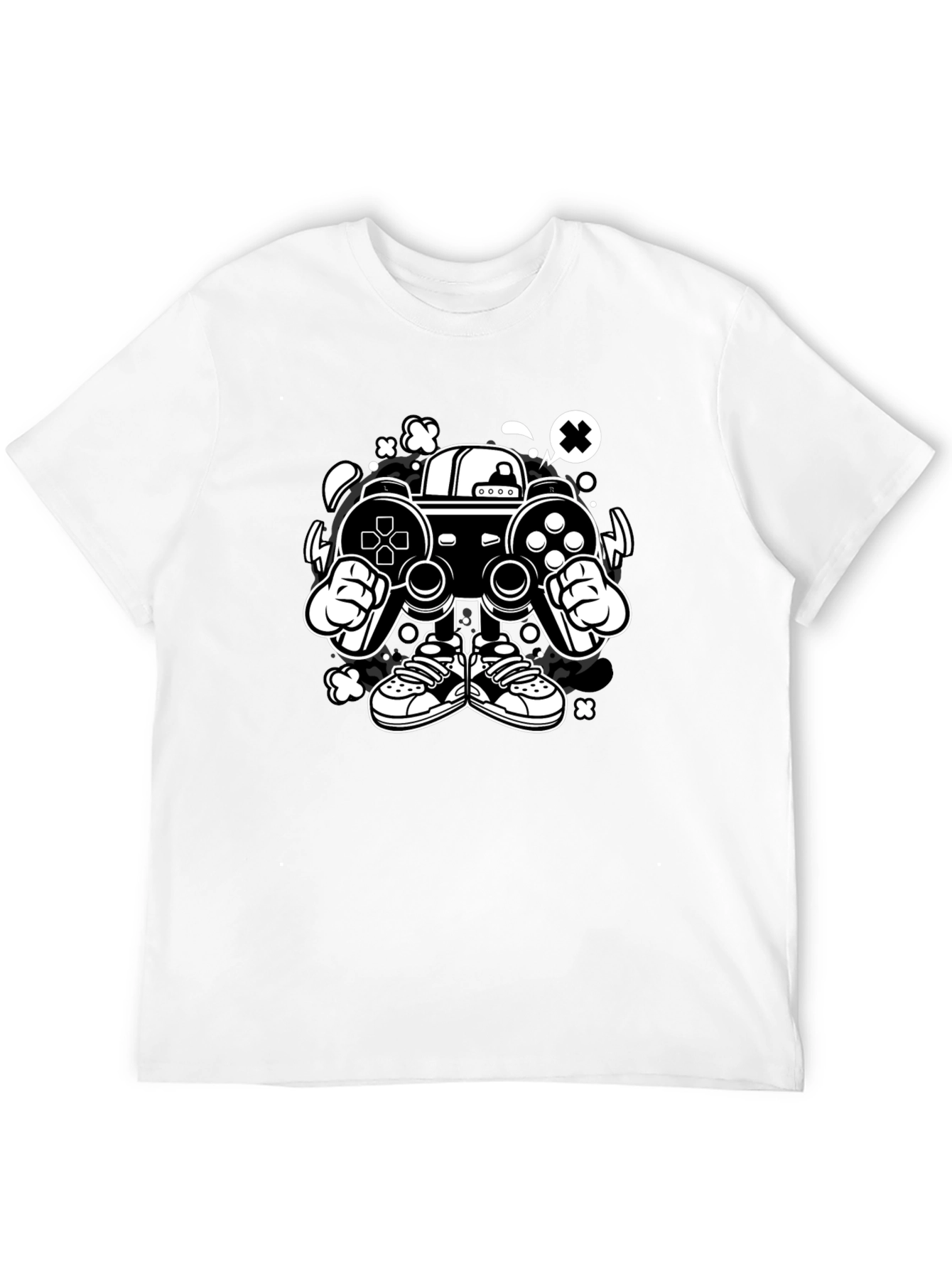 Gaming Console Character Graphic Black T-Shirt