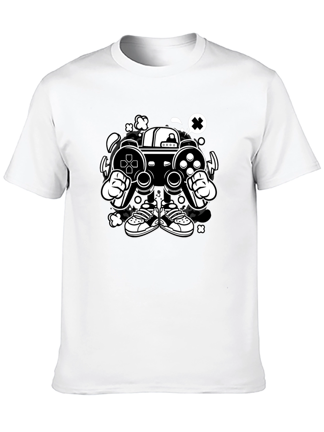 Gaming Console Character Graphic Black T-Shirt
