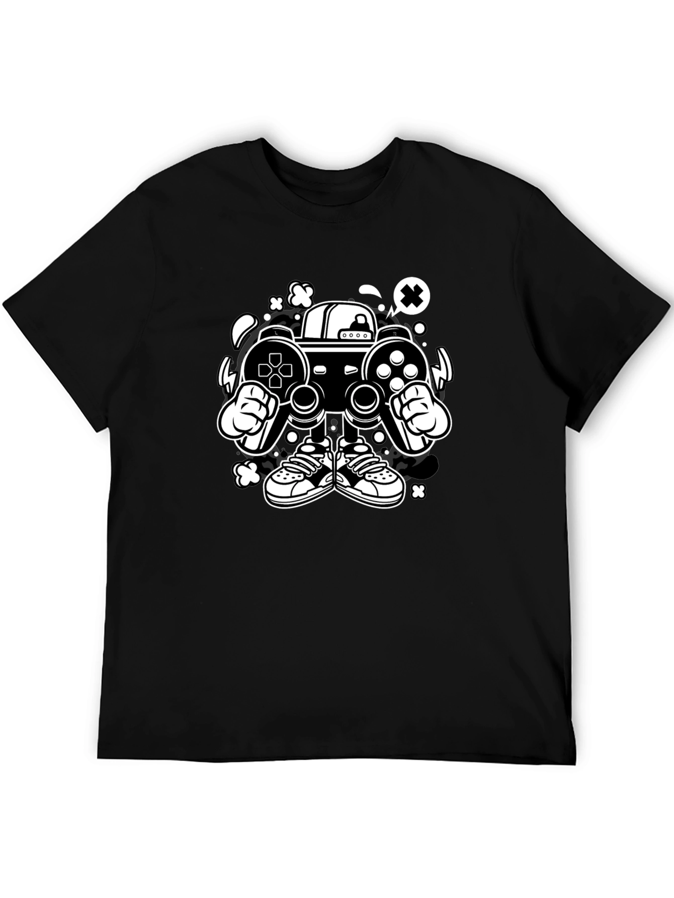 Gaming Console Character Graphic Black T-Shirt