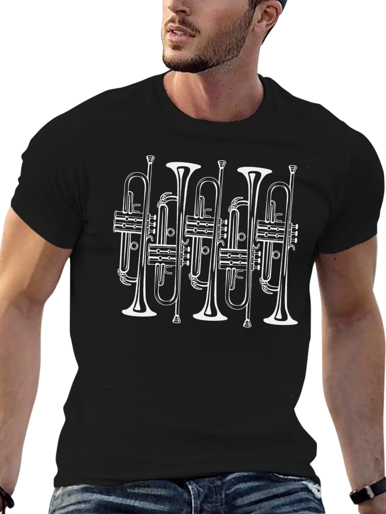 Trumpet Band Graphic Tee - Musicians Black T-Shirt