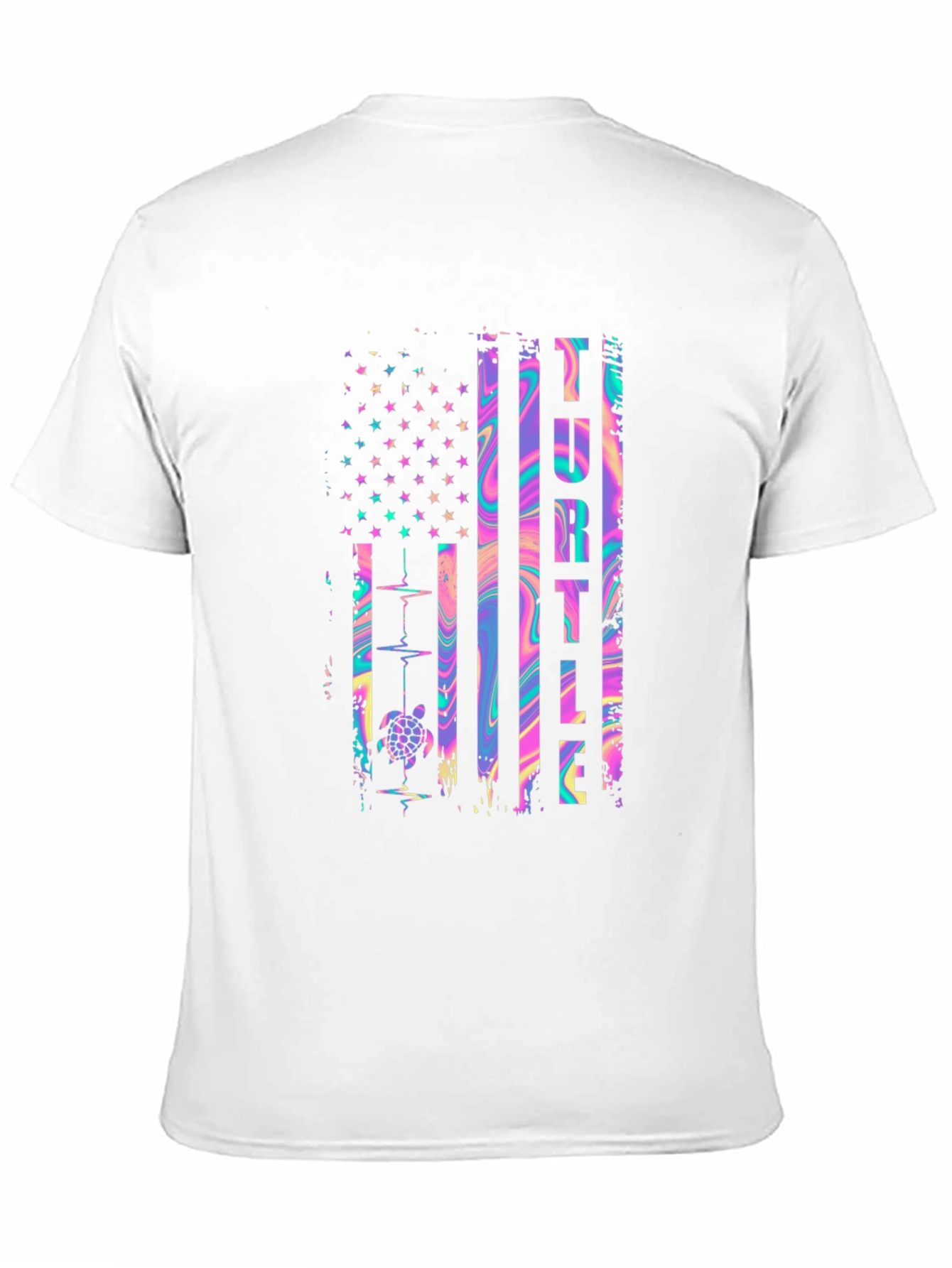 Turtle American Flag Graphic T-Shirt