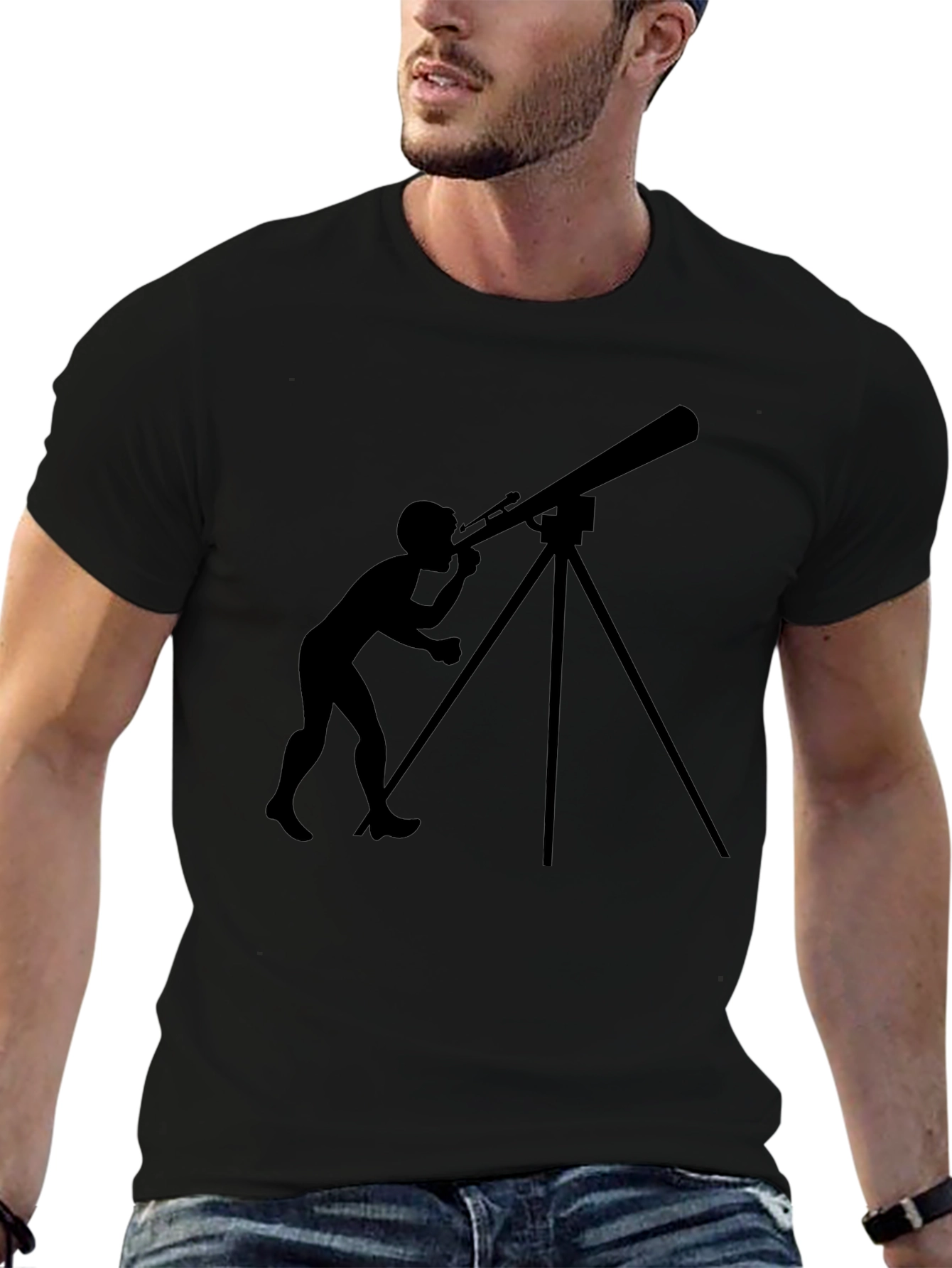Telescope Graphic Tee - Stargazer Silhouette