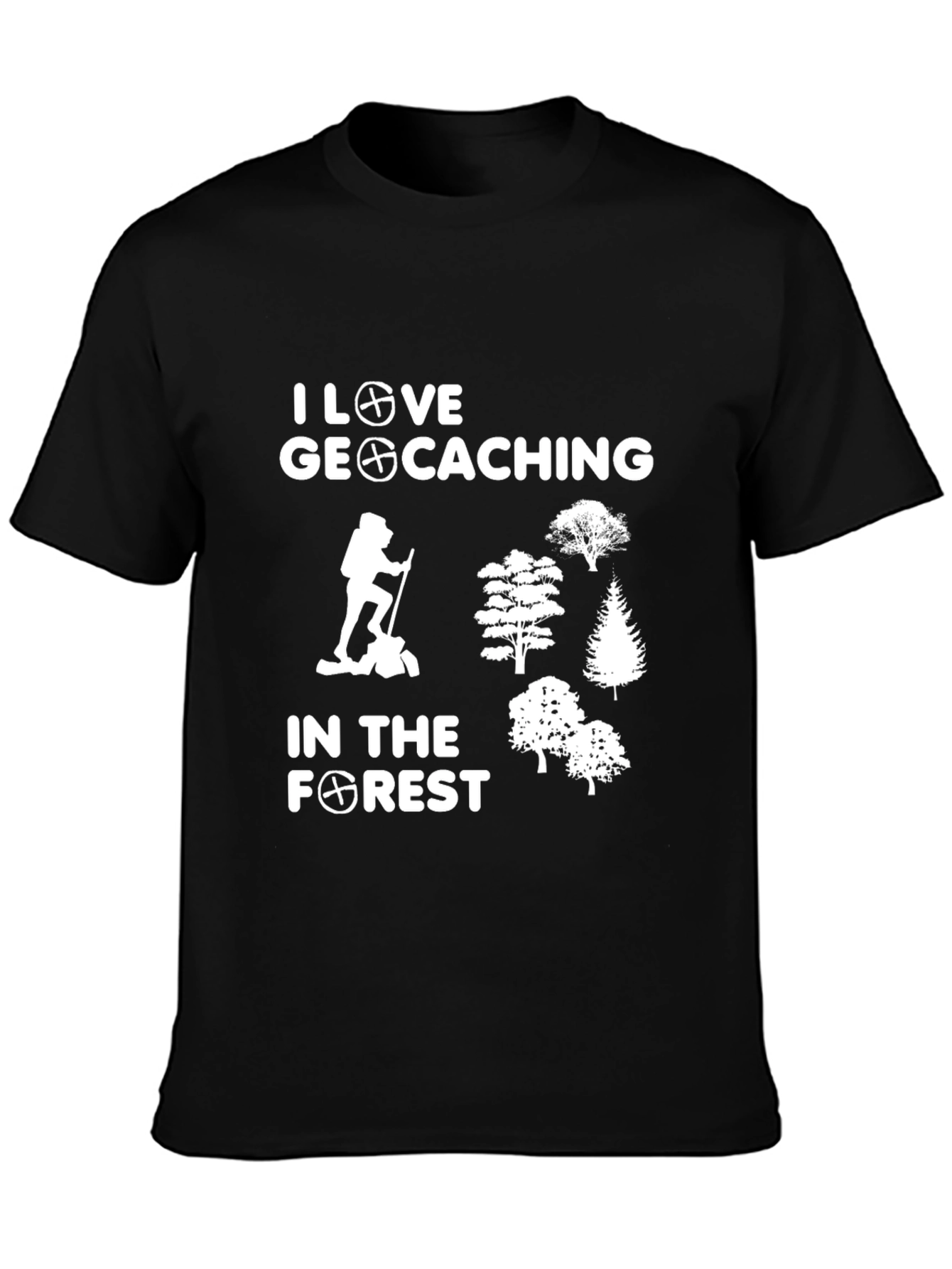 Geocaching T-Shirt - I Love Geocaching Forest Tee