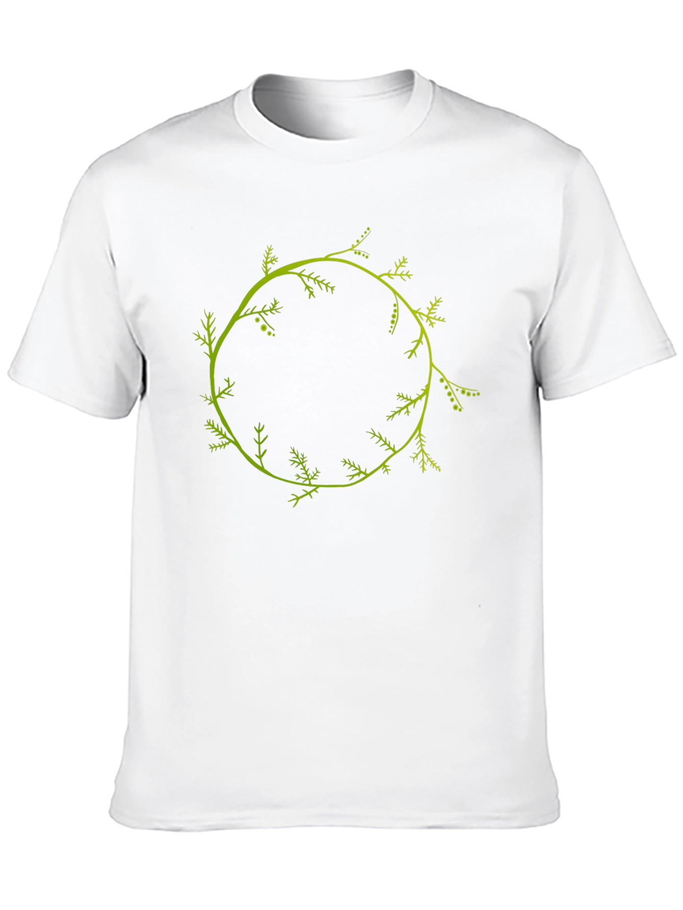 Nature Wreath Graphic Tee - Stylish Black Cotton T-Shirt