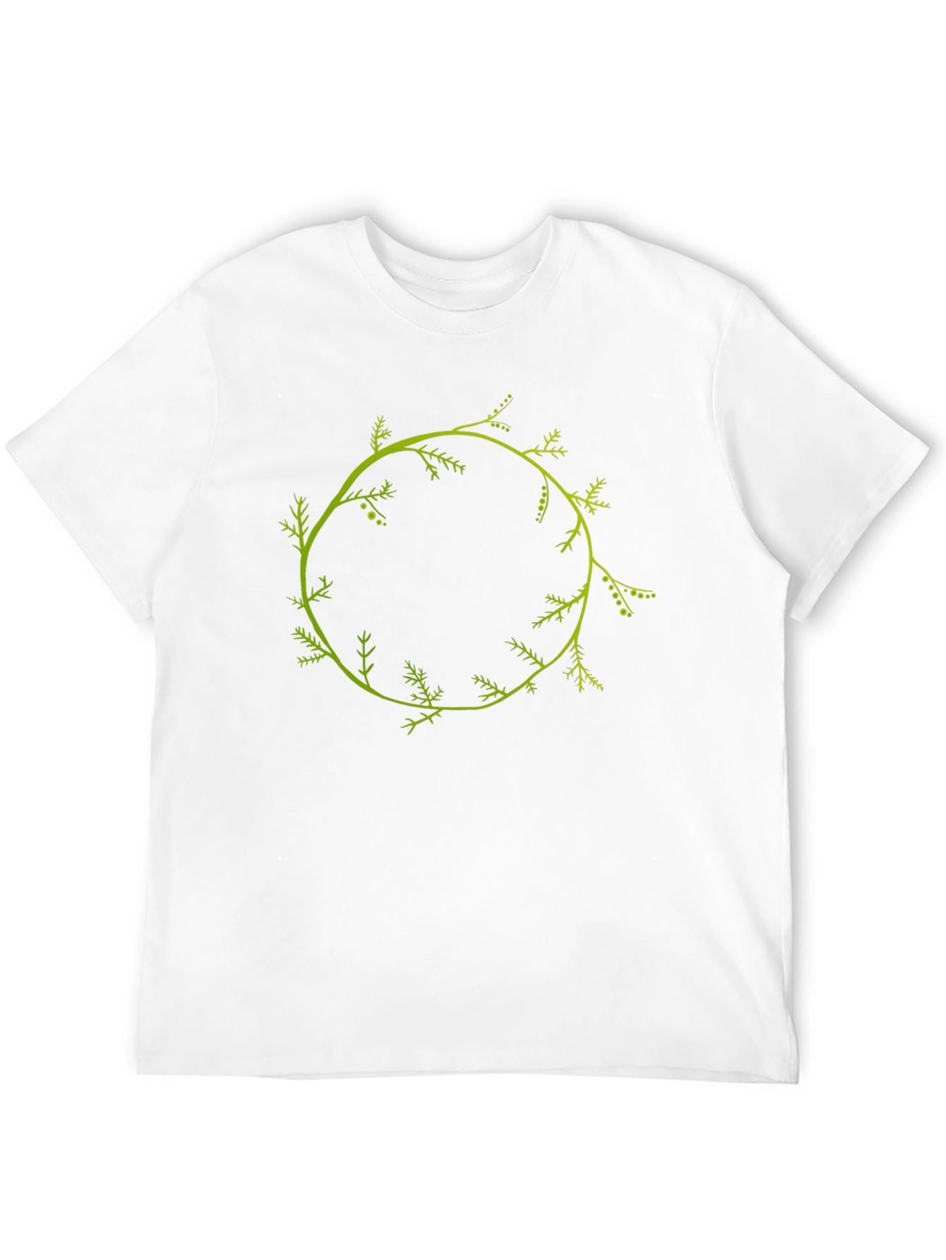 Nature Wreath Graphic Tee - Stylish Black Cotton T-Shirt