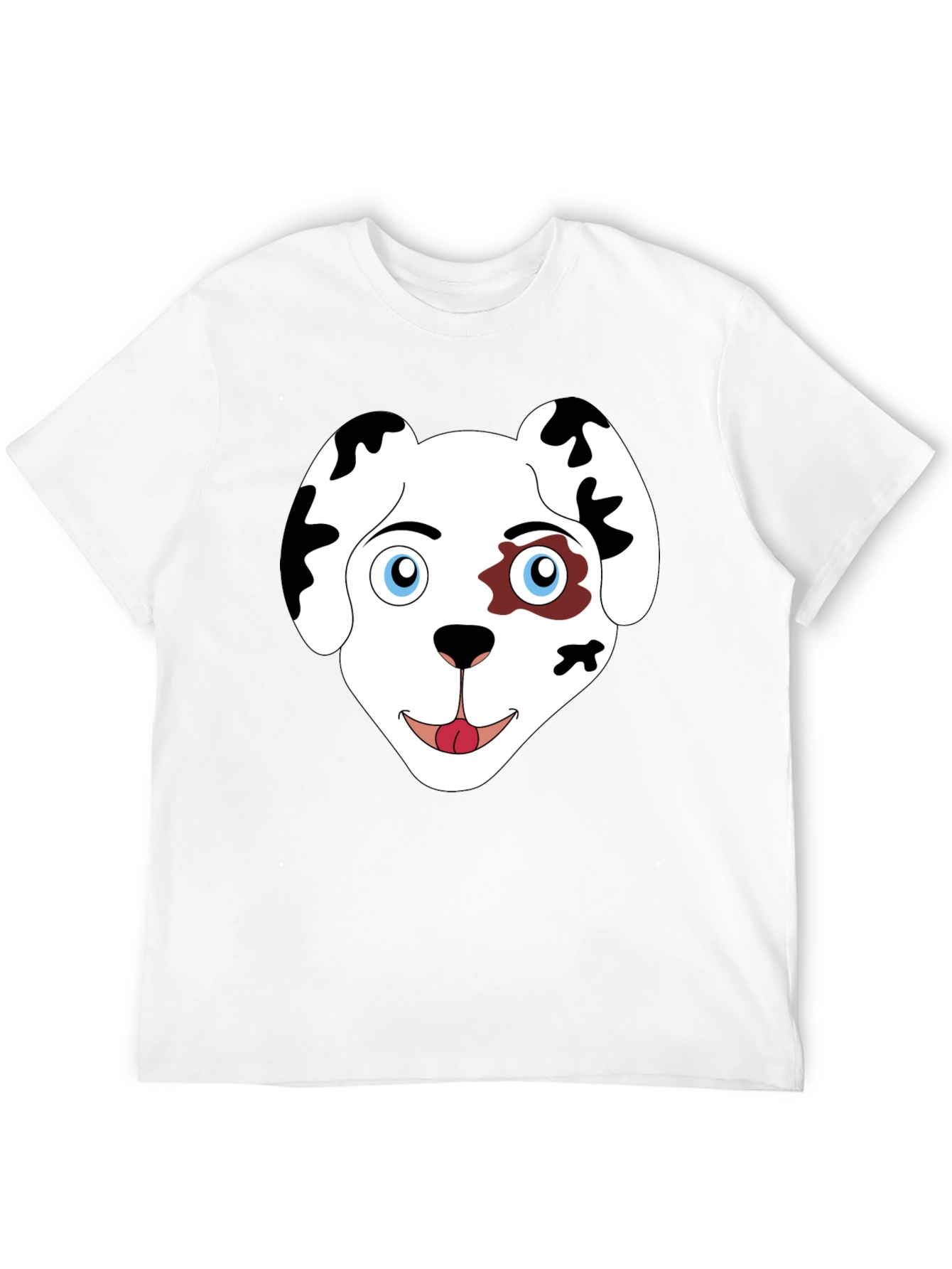 Dog Face Graphic Print Black T-Shirt