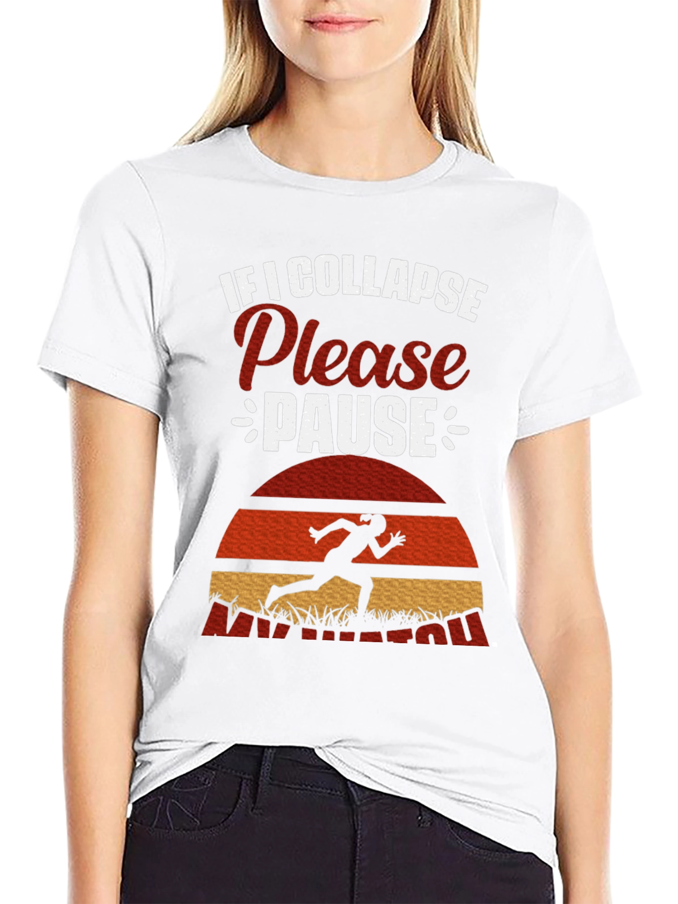 Funny Runner T-Shirt - If I Collapse Please Pause