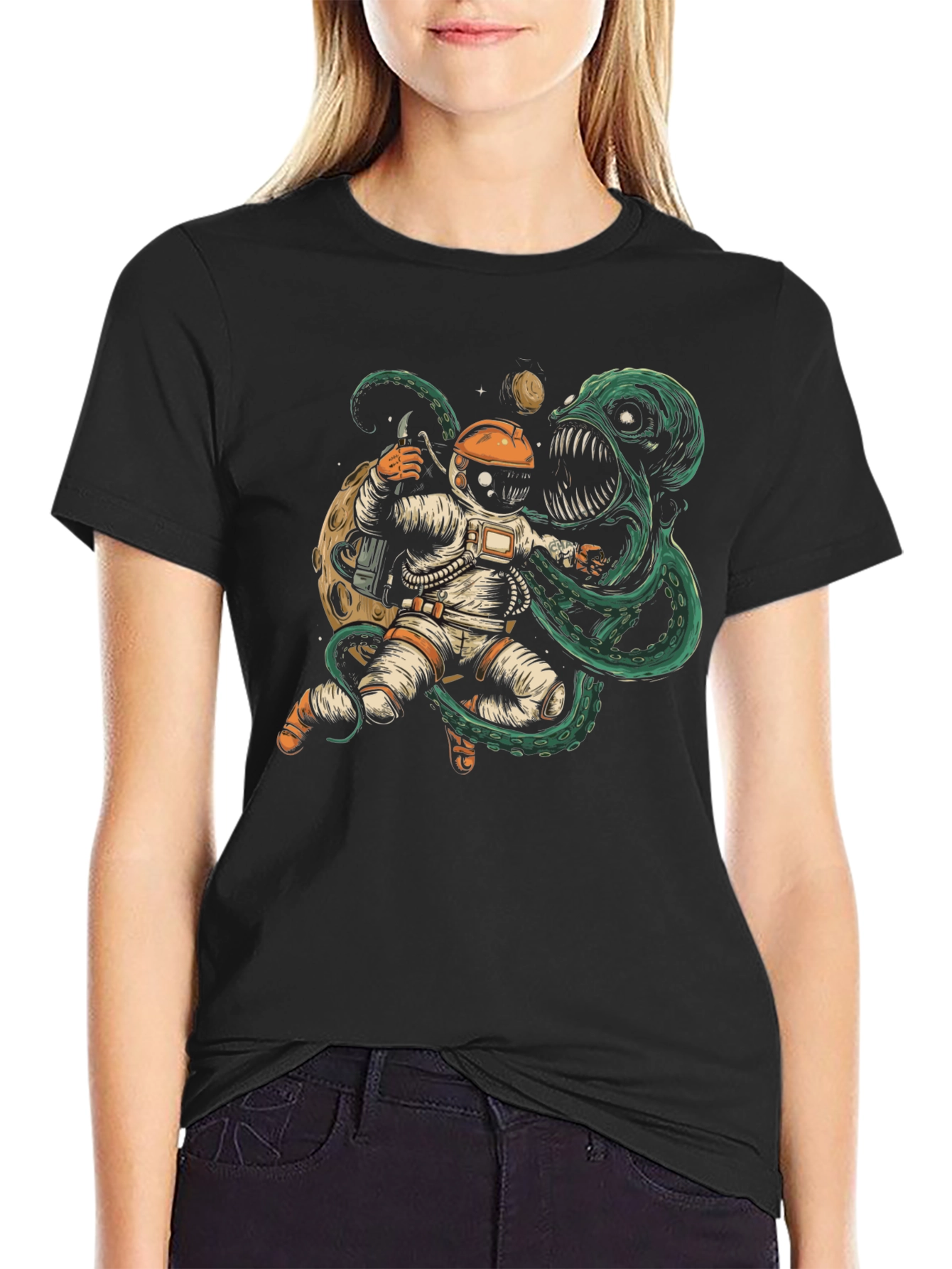 Cosmic Horror Black Graphic T-Shirt