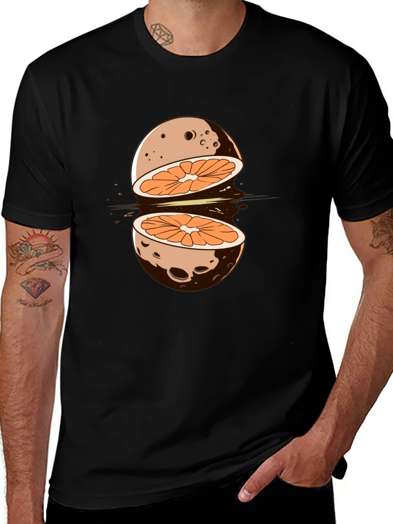 Orange Moon Graphic T-Shirt