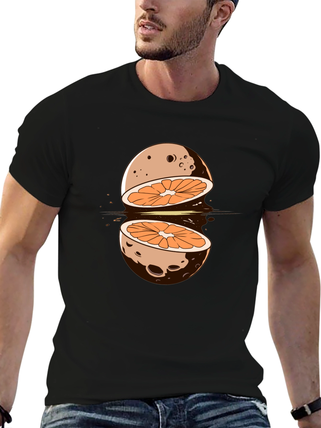 Orange Moon Graphic T-Shirt