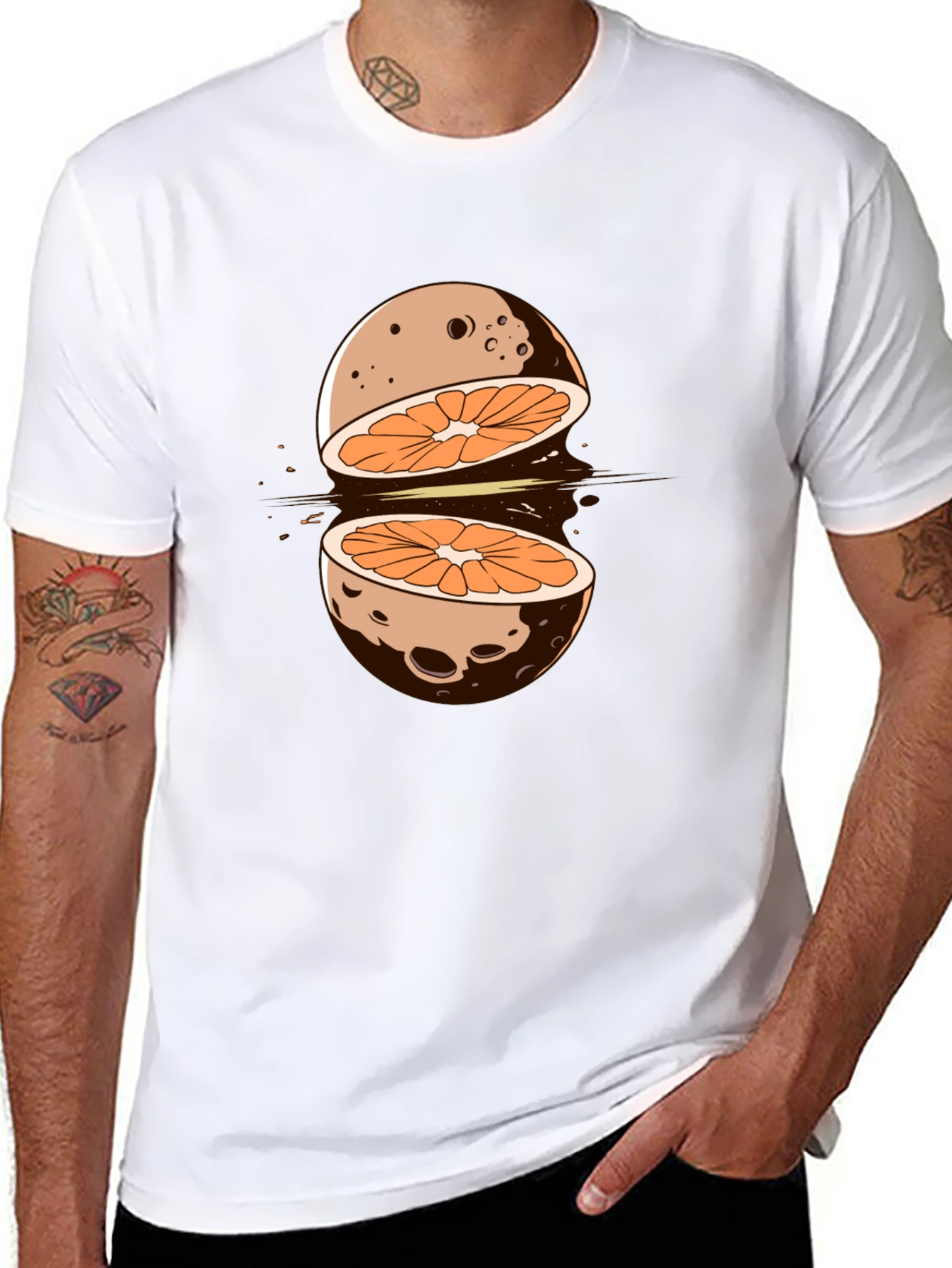 Orange Moon Graphic T-Shirt