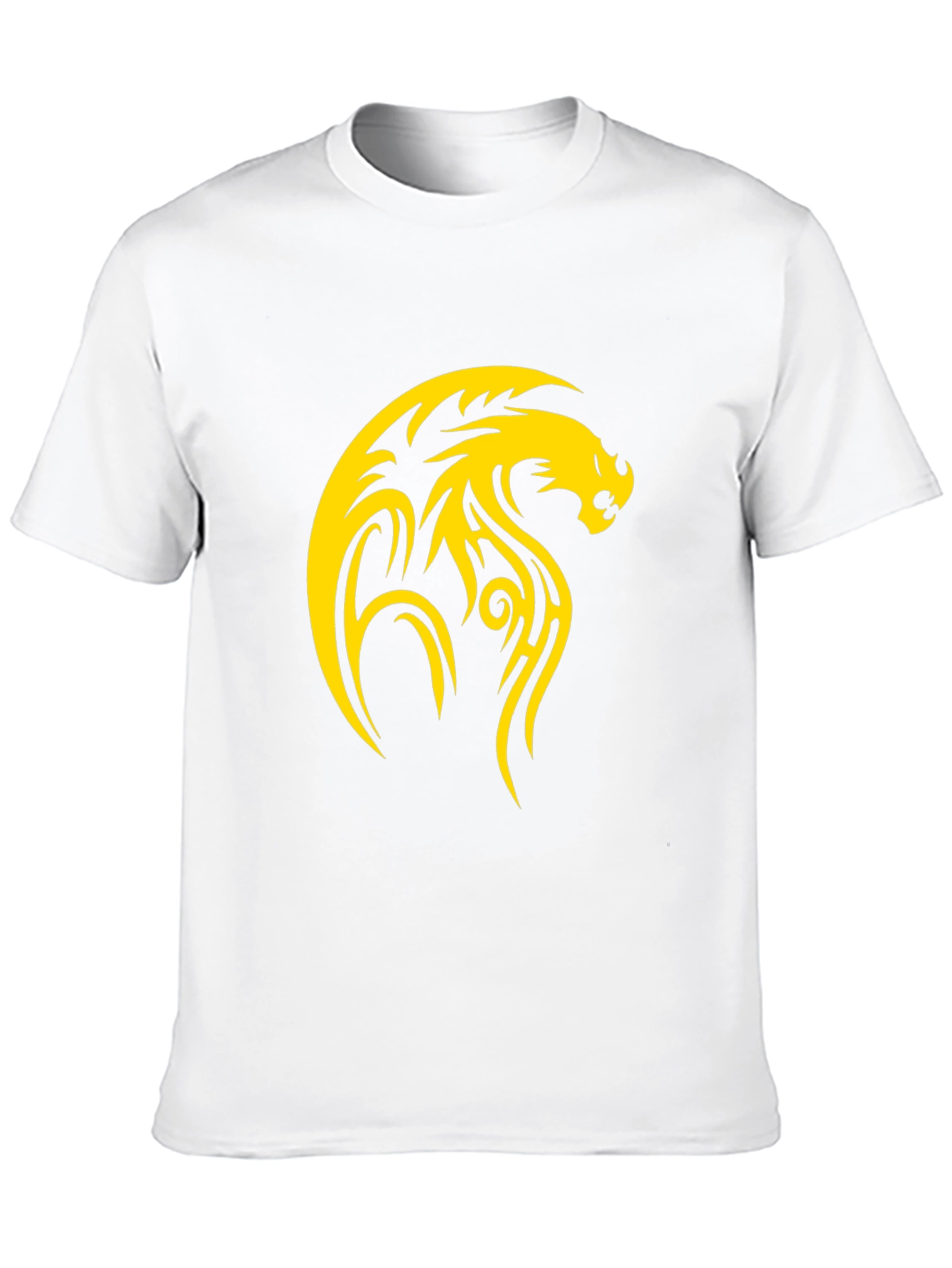 Mens Black T-Shirt with Yellow Dragon Design