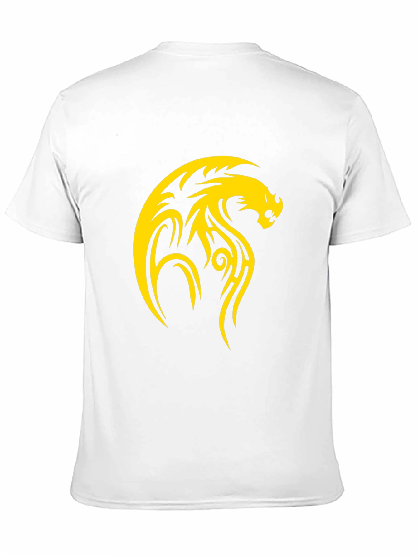 Mens Black T-Shirt with Yellow Dragon Design