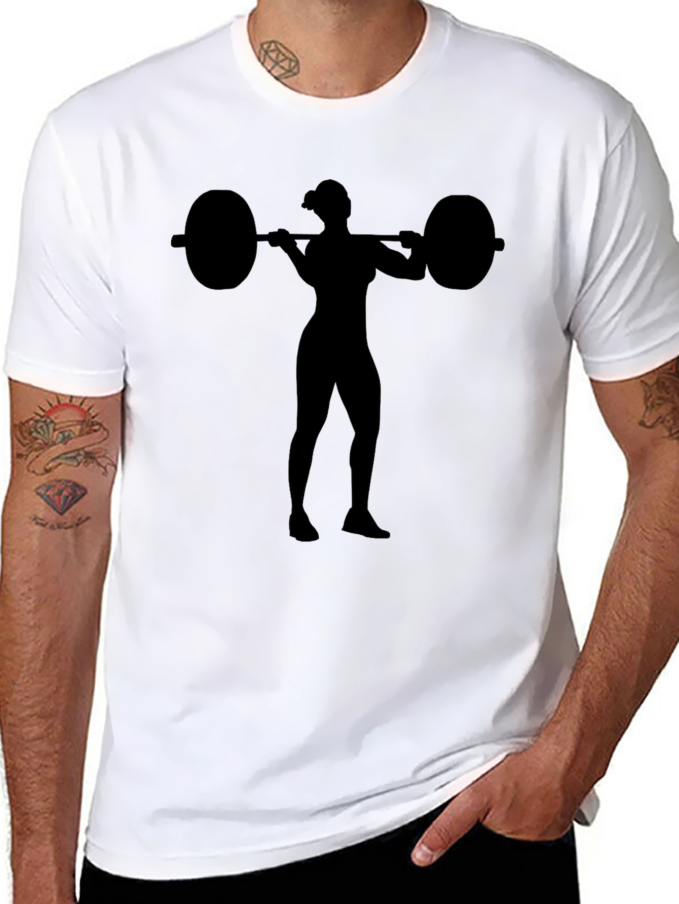 Silhouette Weightlifting Black T-Shirt