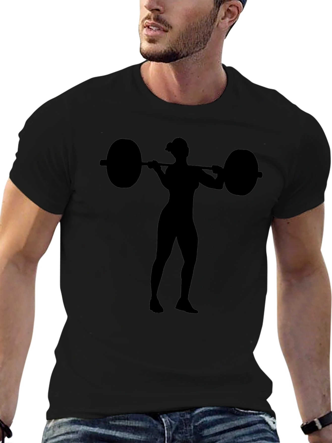 Silhouette Weightlifting Black T-Shirt