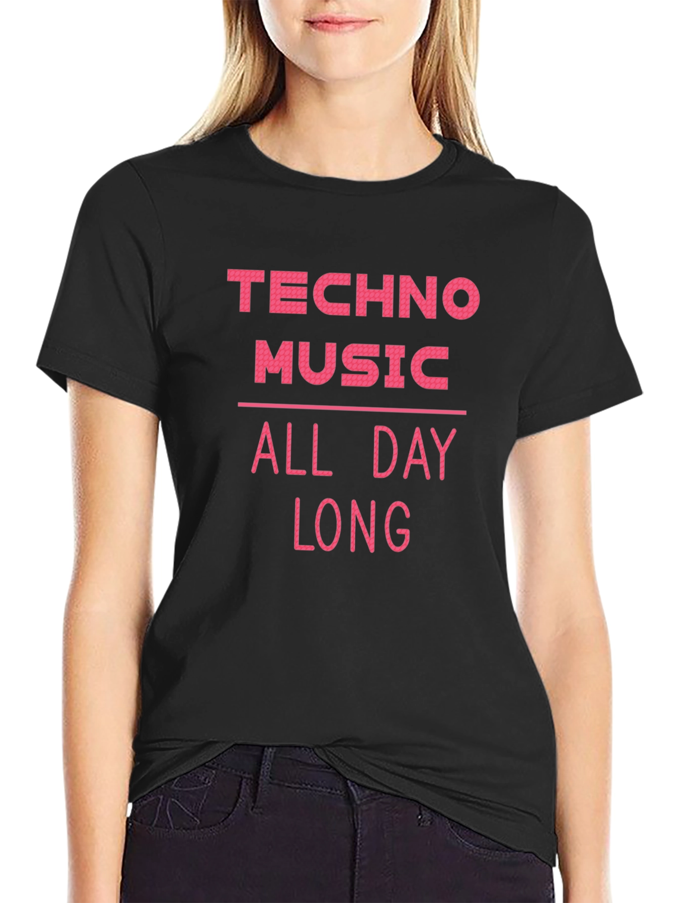 Techno Music All Day Long Graphic Tee