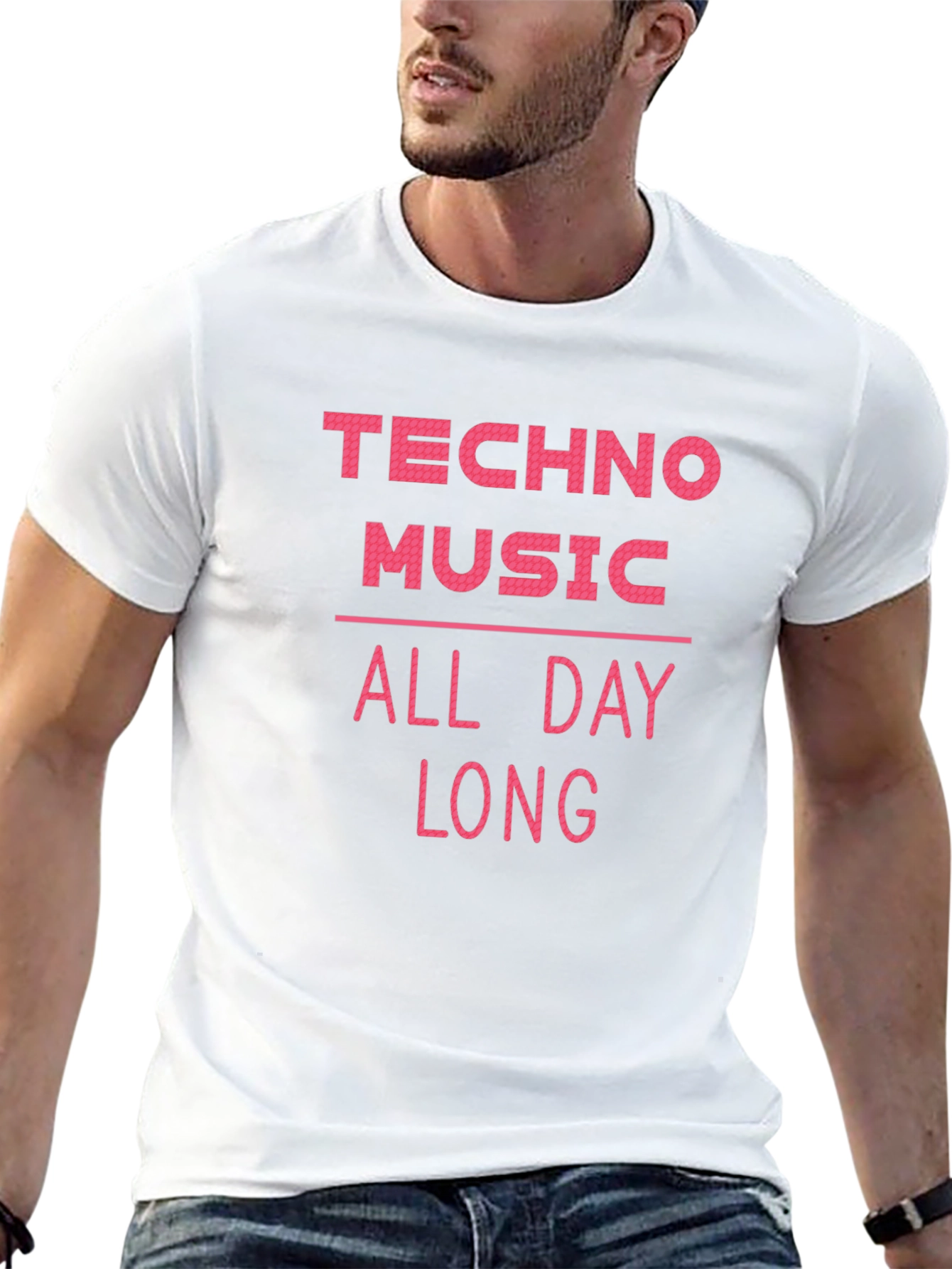 Techno Music All Day Long Graphic Tee