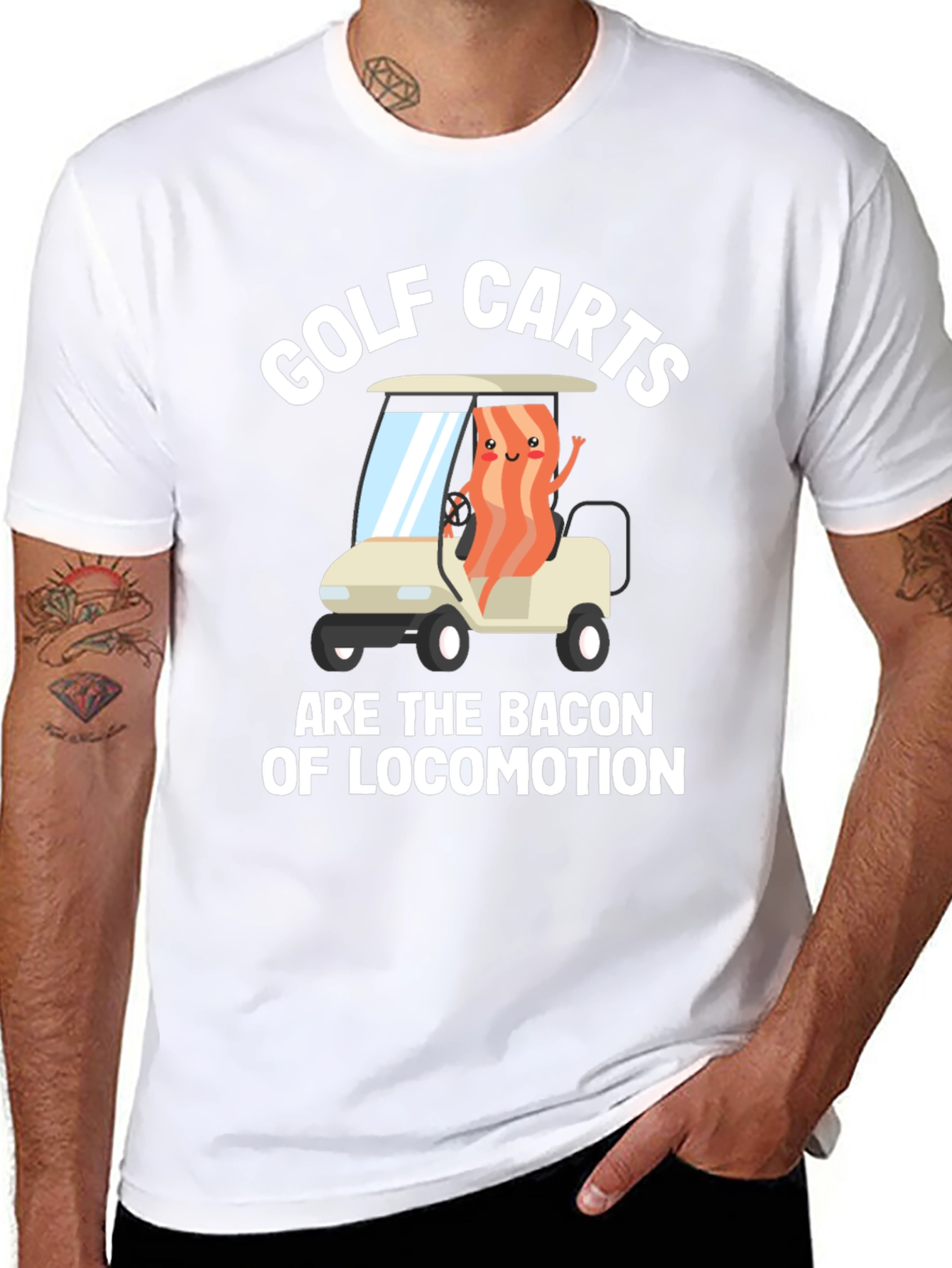 Bacon of Locomotion Golf Cart Graphic Tee
