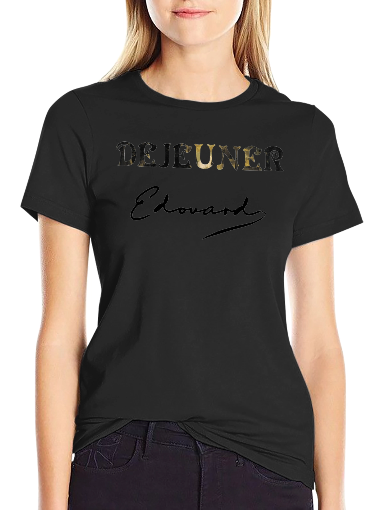 Dejeuner Edouard Black Graphic Tee