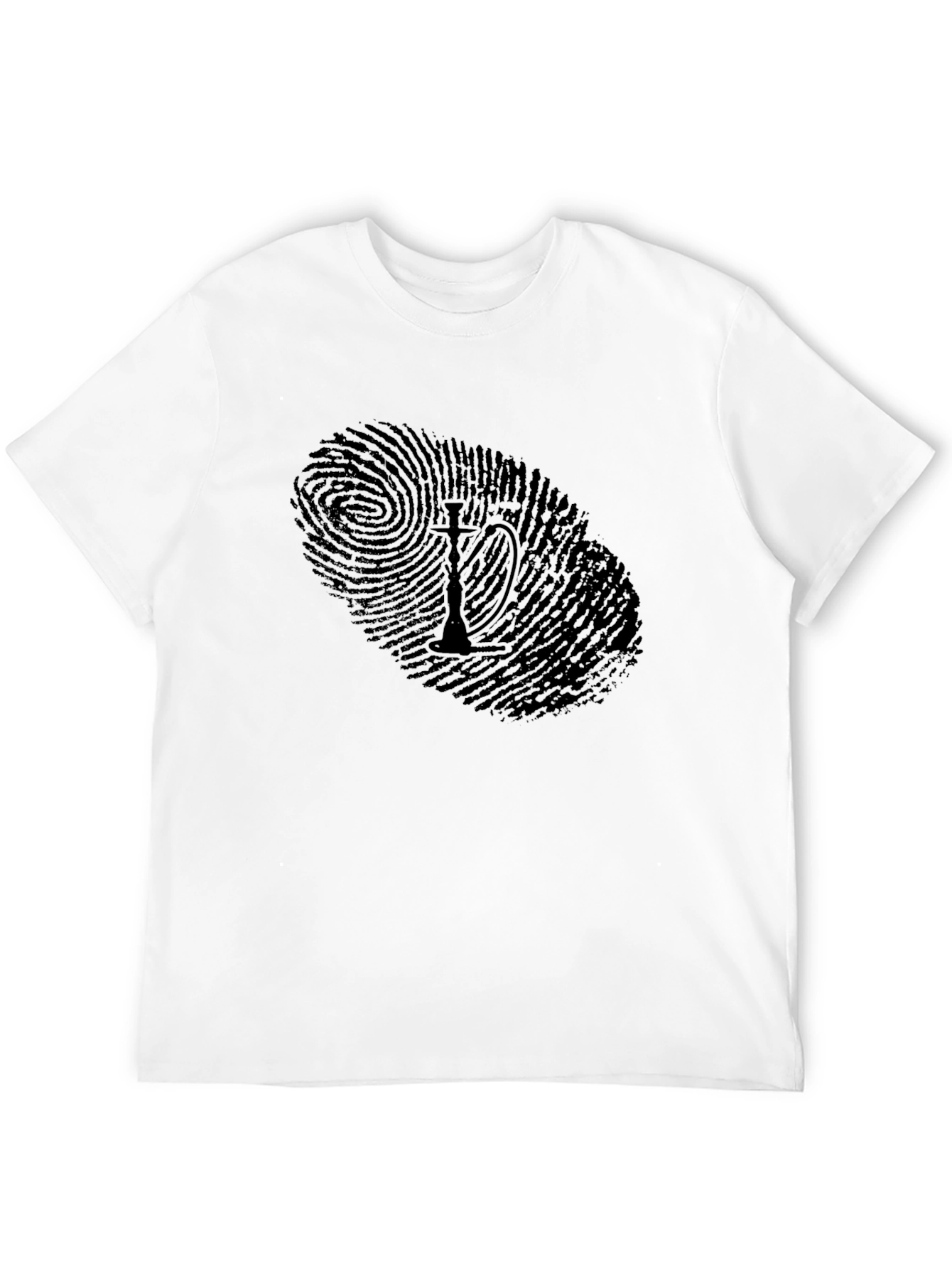 Hookah Fingerprint Graphic Tee - Unique Design