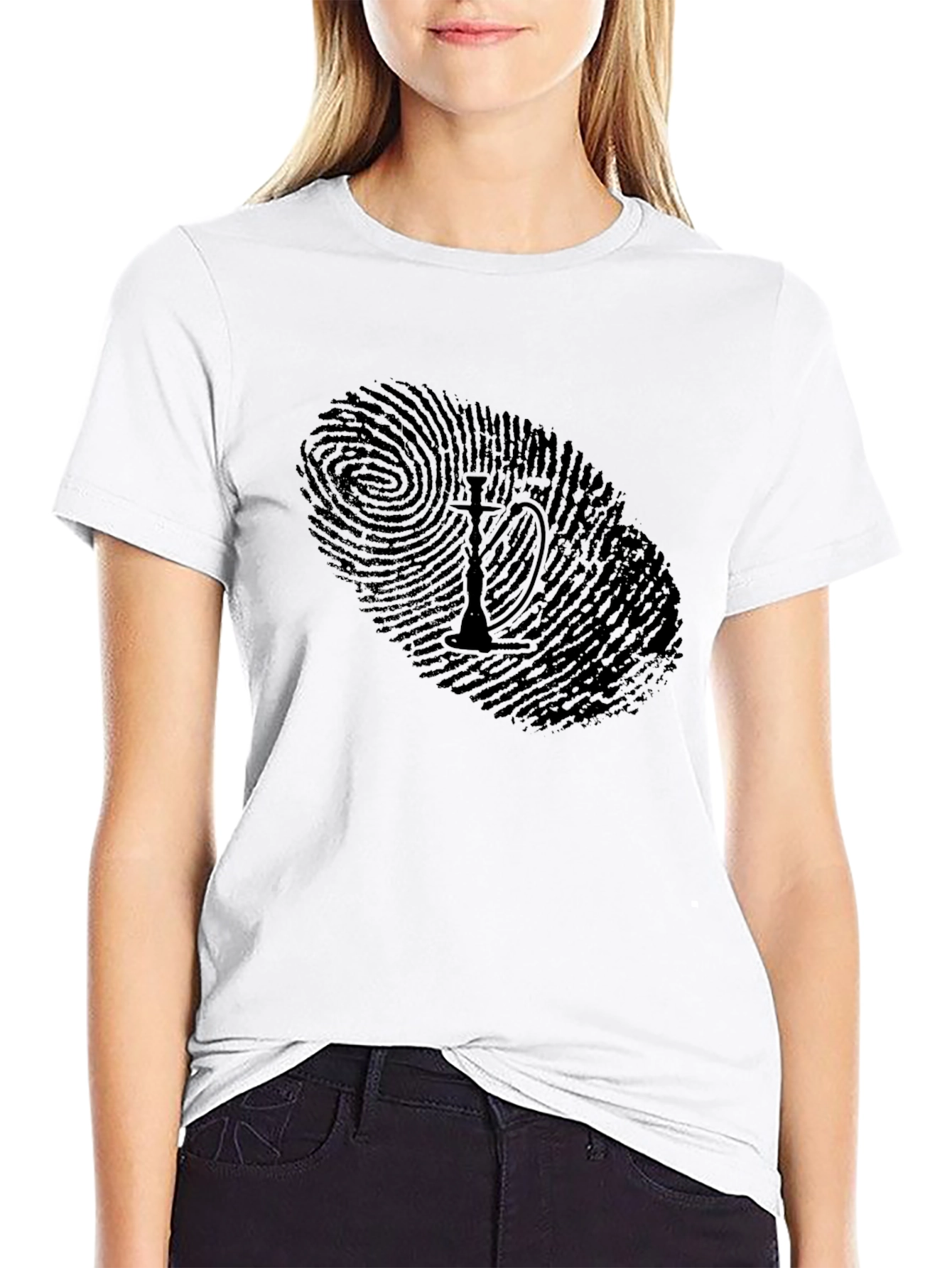 Hookah Fingerprint Graphic Tee - Unique Design