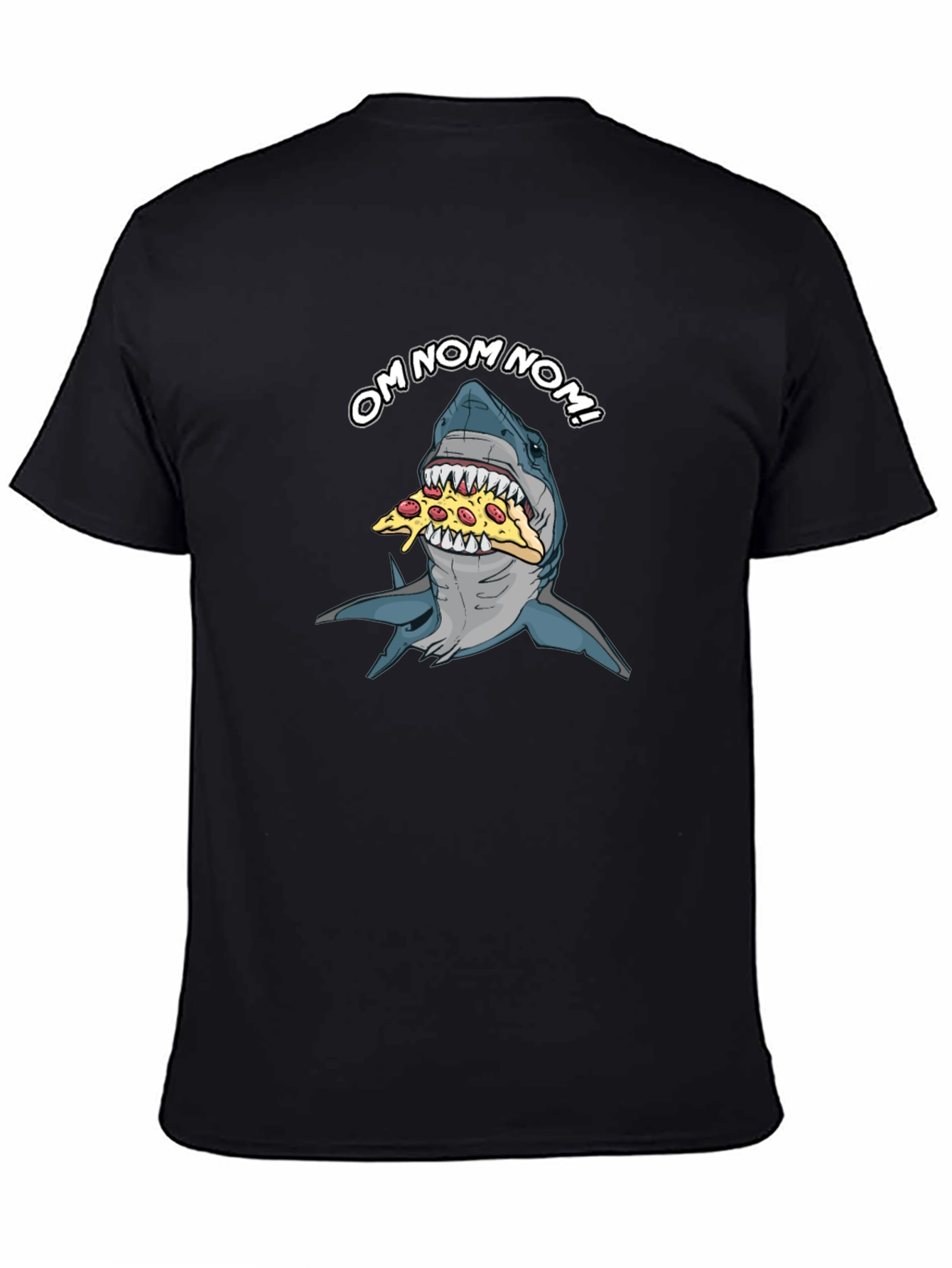 Shark Pizza OM NOM NOM Funny Graphic T-Shirt