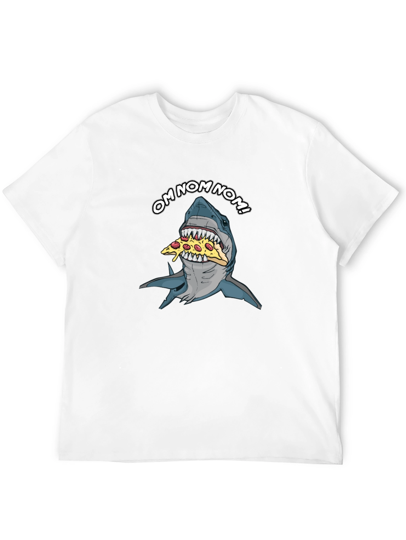 Shark Pizza OM NOM NOM Funny Graphic T-Shirt