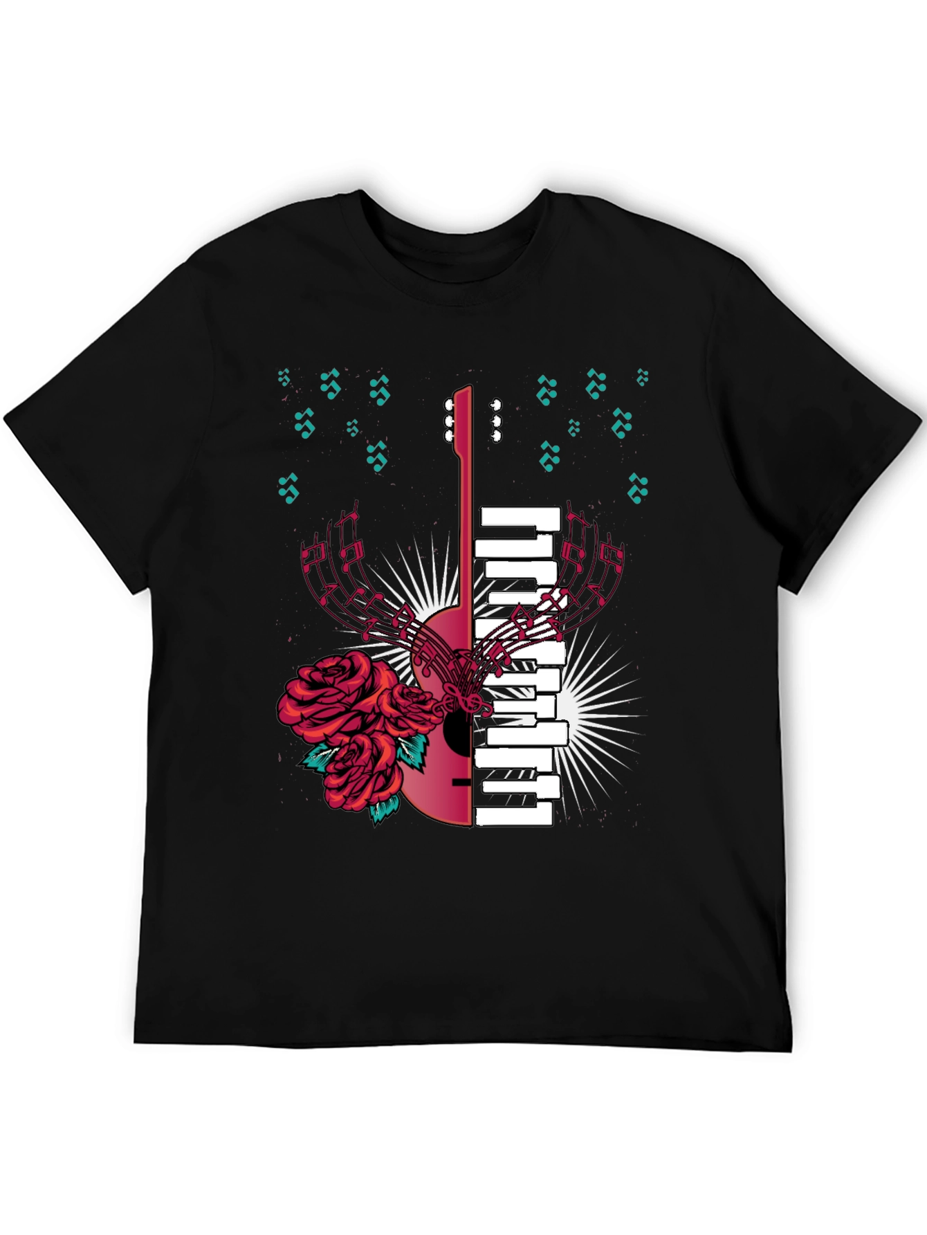 Musical Harmony T-Shirt: Guitar & Piano Fusion
