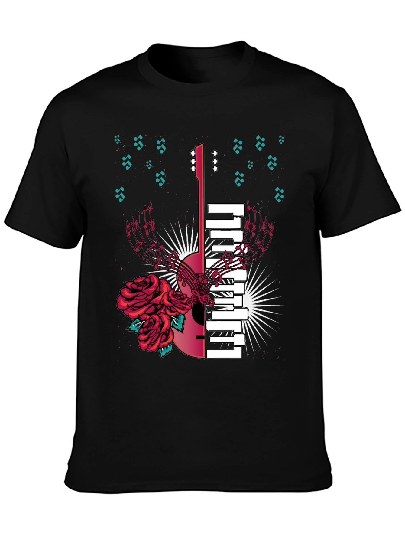 Musical Harmony T-Shirt: Guitar & Piano Fusion