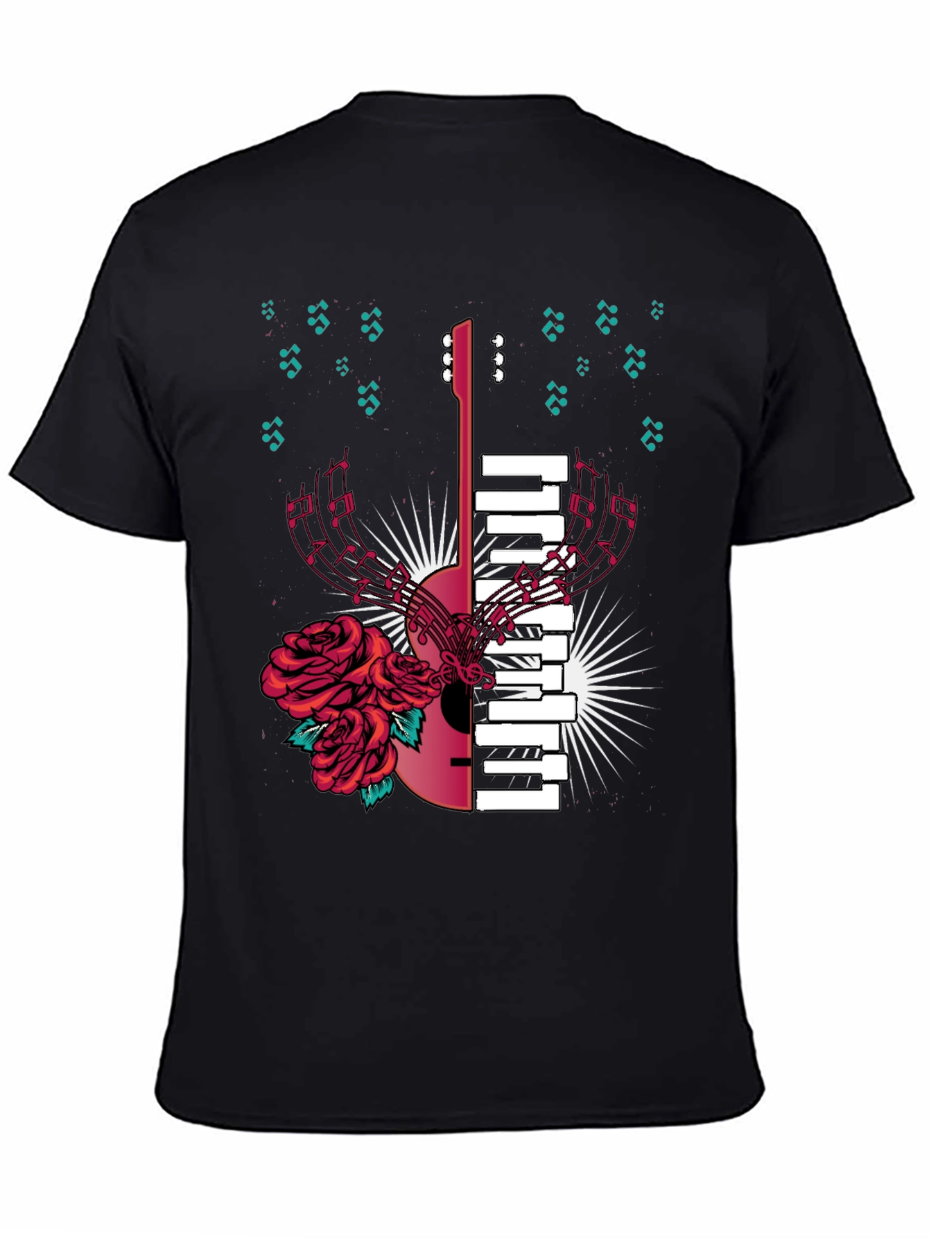 Musical Harmony T-Shirt: Guitar & Piano Fusion
