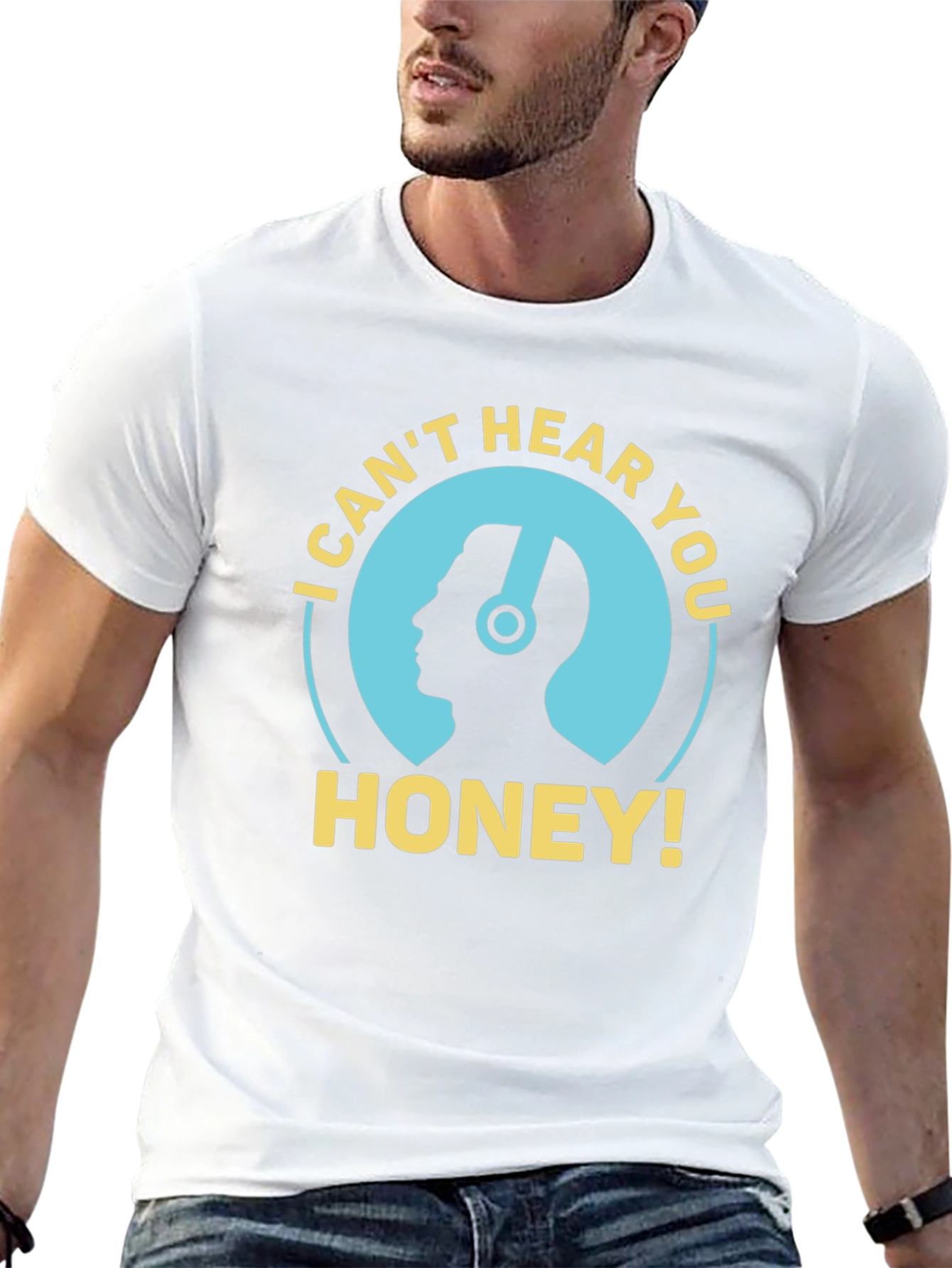 I Cant Hear You Honey Mens Black T-Shirt