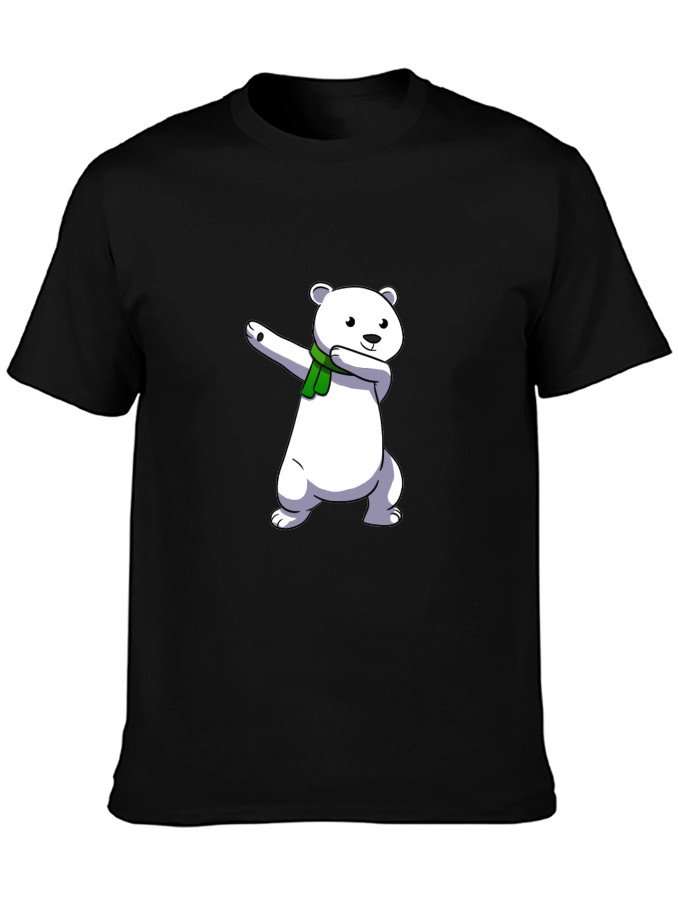 Dabbing Polar Bear Black T-Shirt