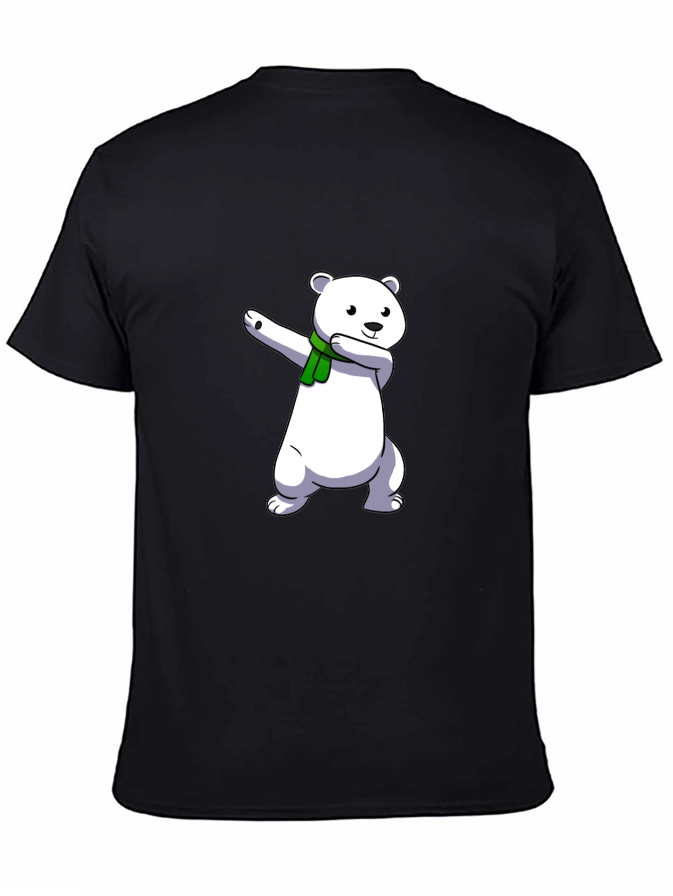 Dabbing Polar Bear Black T-Shirt