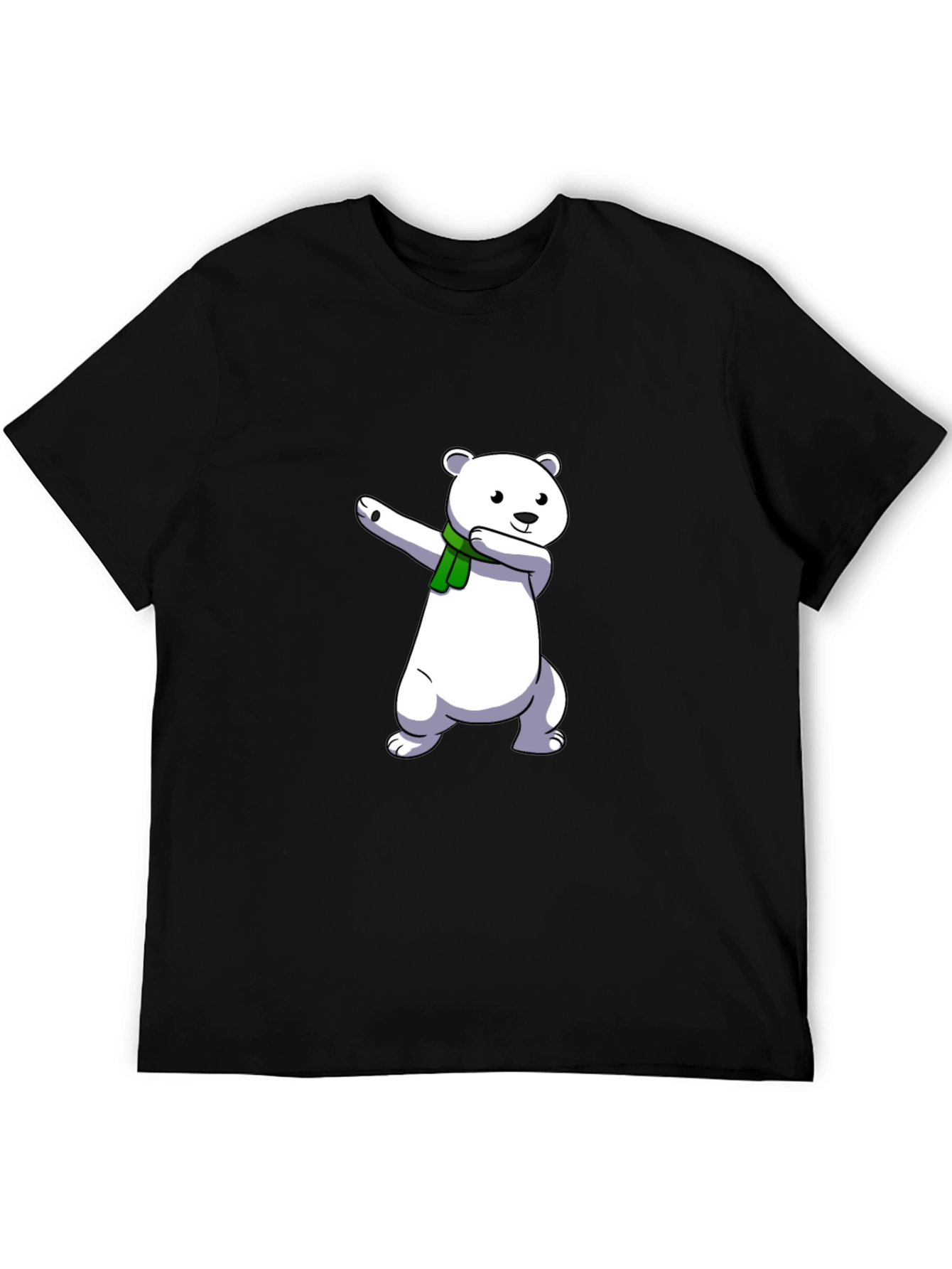 Dabbing Polar Bear Black T-Shirt