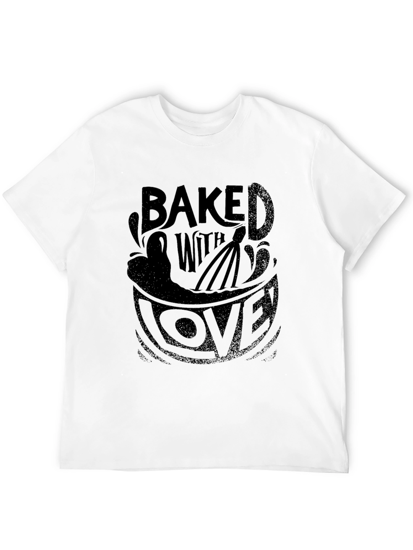 Baked with Love Graphic Print Black T-Shirt