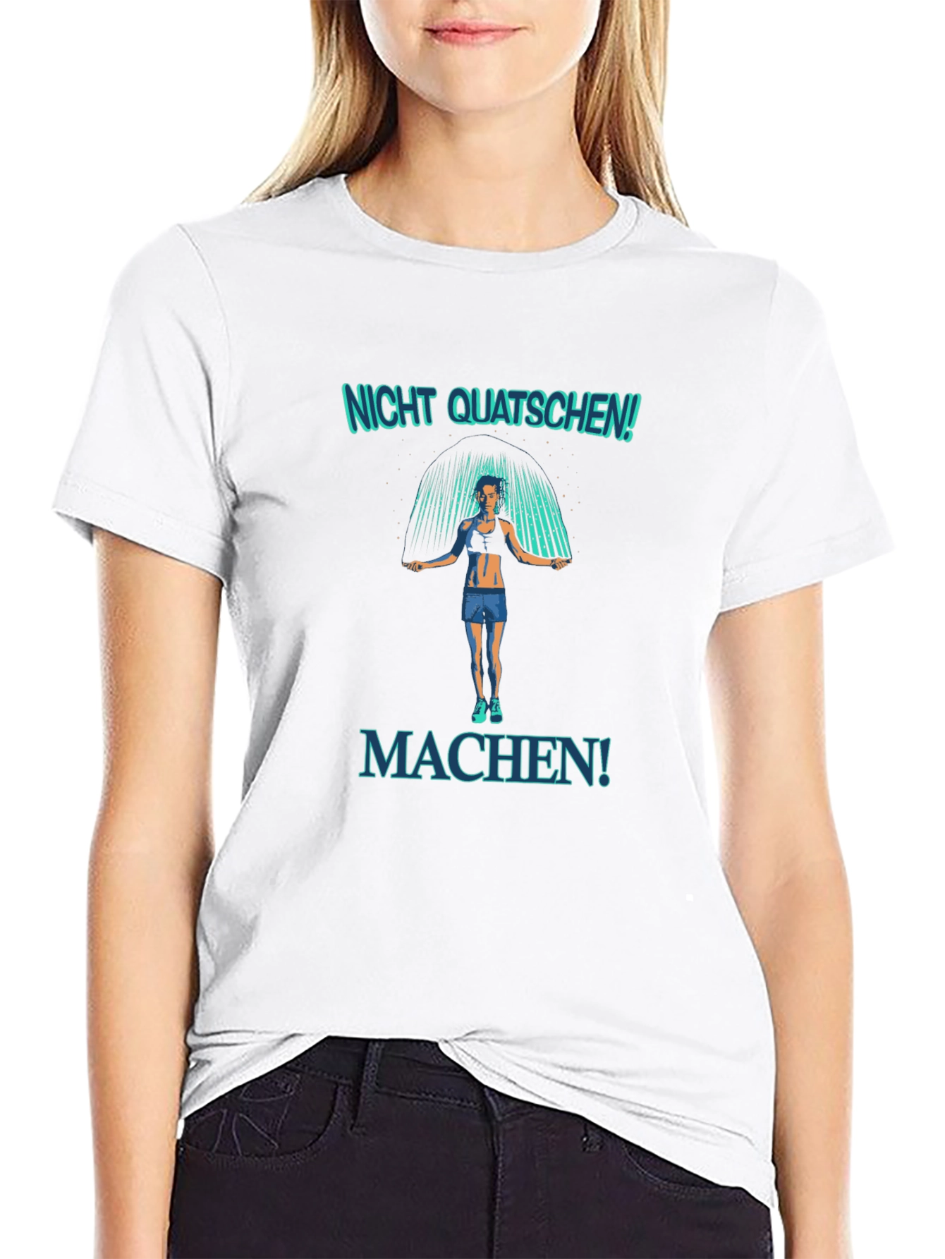 Motivational Fitness T-Shirt - Nicht Quatschen! Machen!