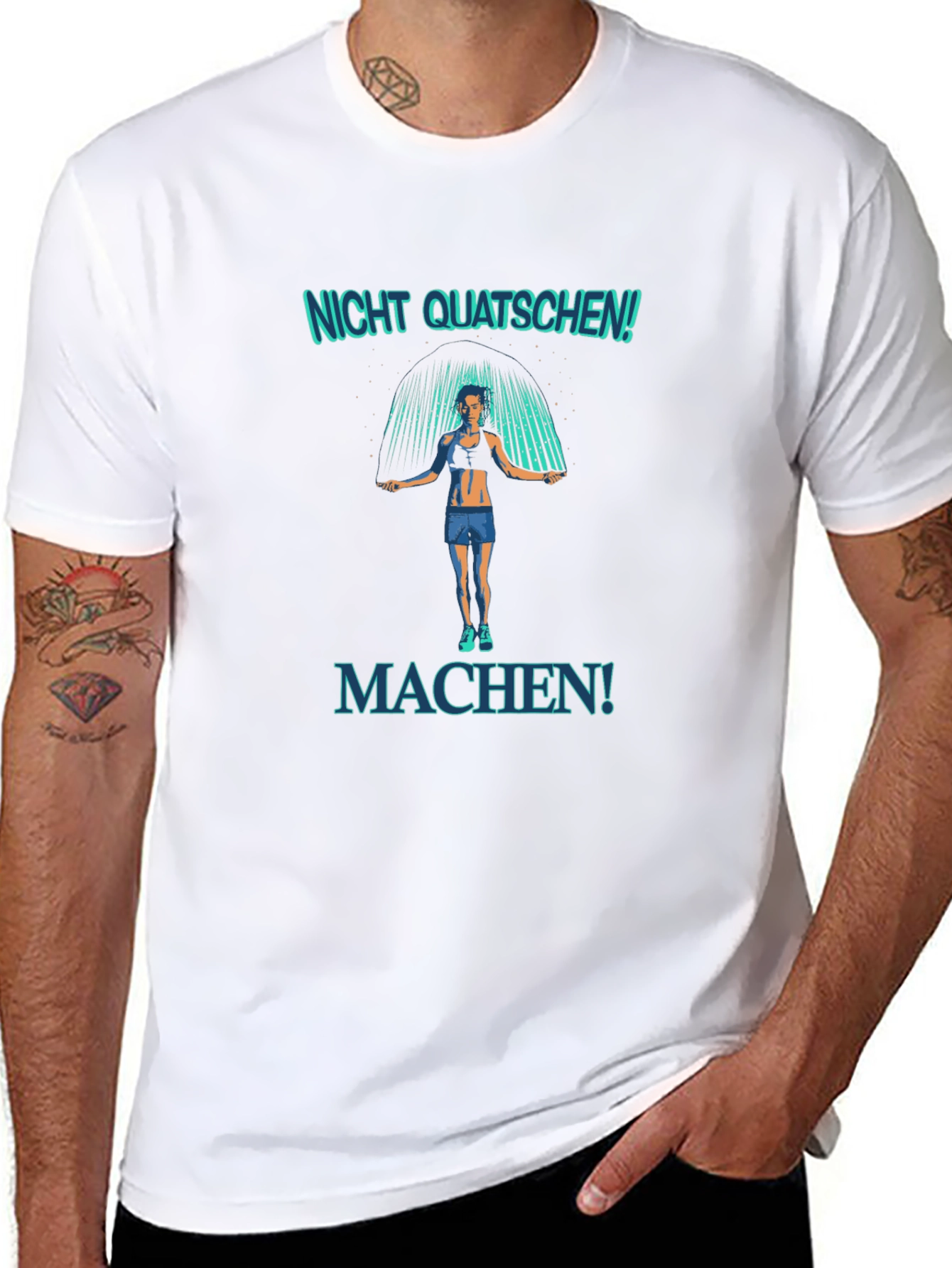 Motivational Fitness T-Shirt - Nicht Quatschen! Machen!